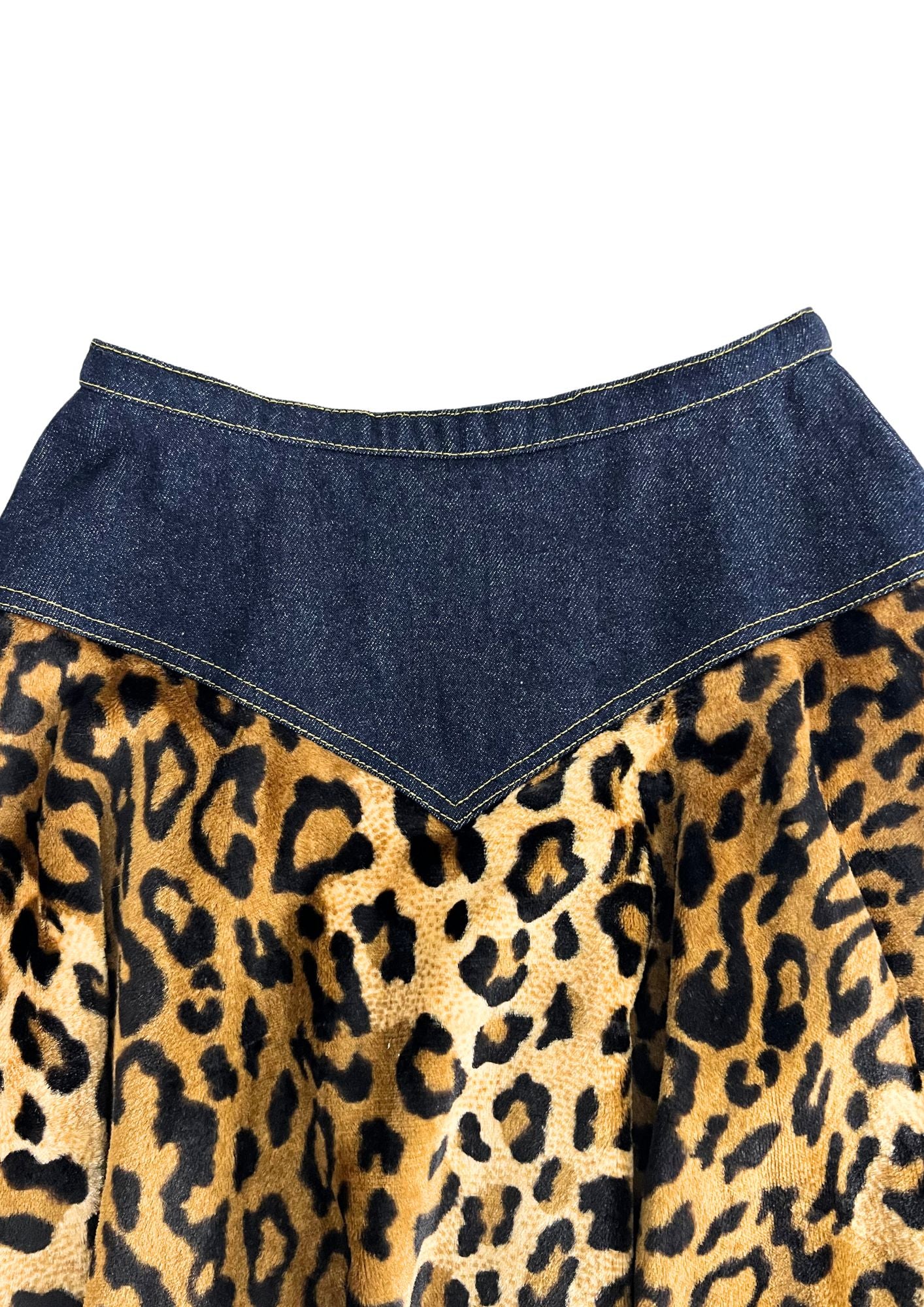 90s Vintage HYSTERIC GLAMOUR Leopard Print Denim Jacket Skirt Setup