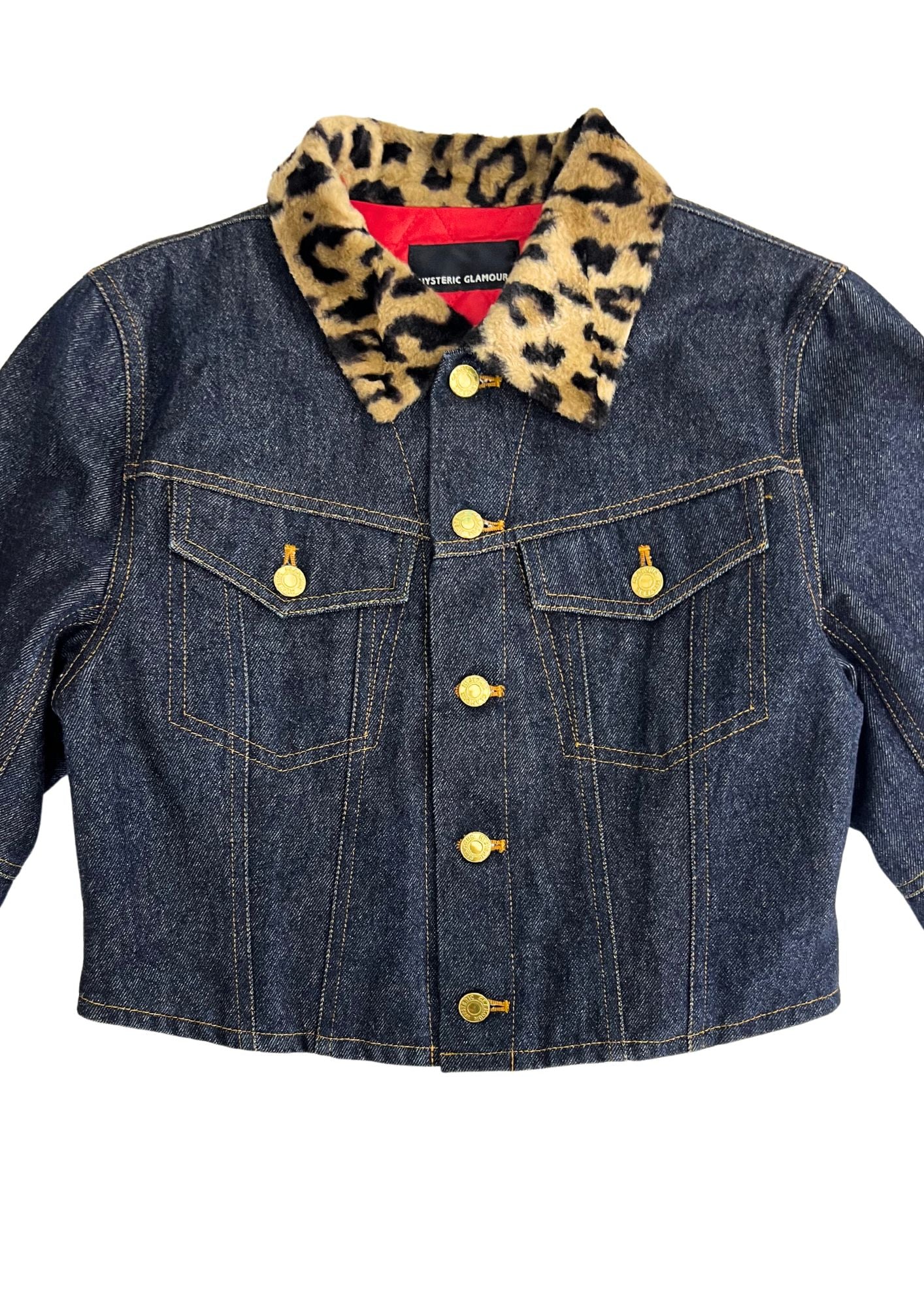 90s Vintage HYSTERIC GLAMOUR Leopard Print Denim Jacket Skirt Setup