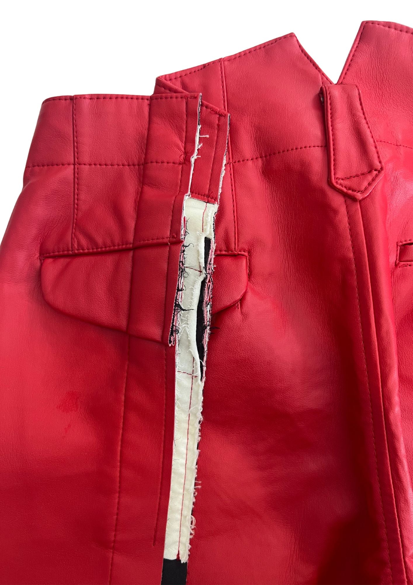 2015SS COMME des GARÇONS Rose and Blood Eco Leather Balloon Pants