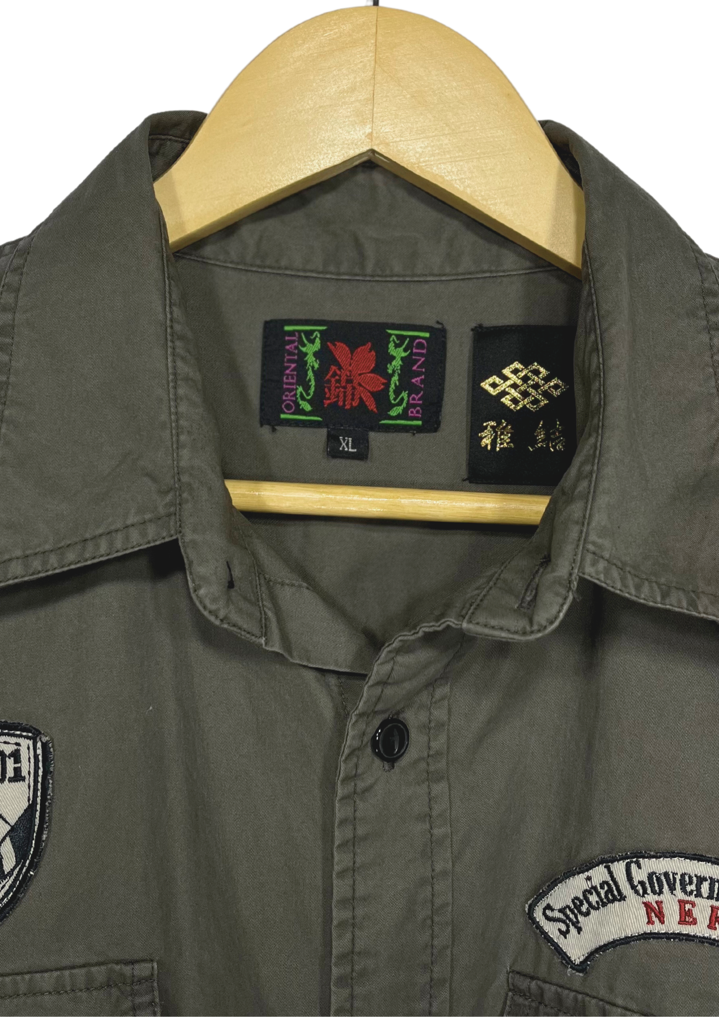 Neon Genesis Evangelion x Nishiki Eva 01 Embroidered Military Short Sleeve Shirt