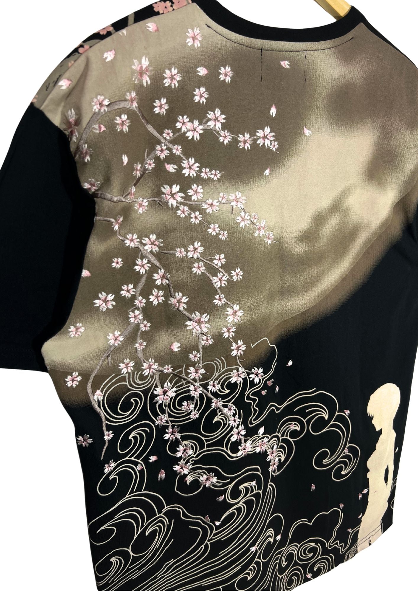 2010s Evangelion x NISHIKII 'Rei Cherry Blossoms and Moon' Embroidered T-shirt
