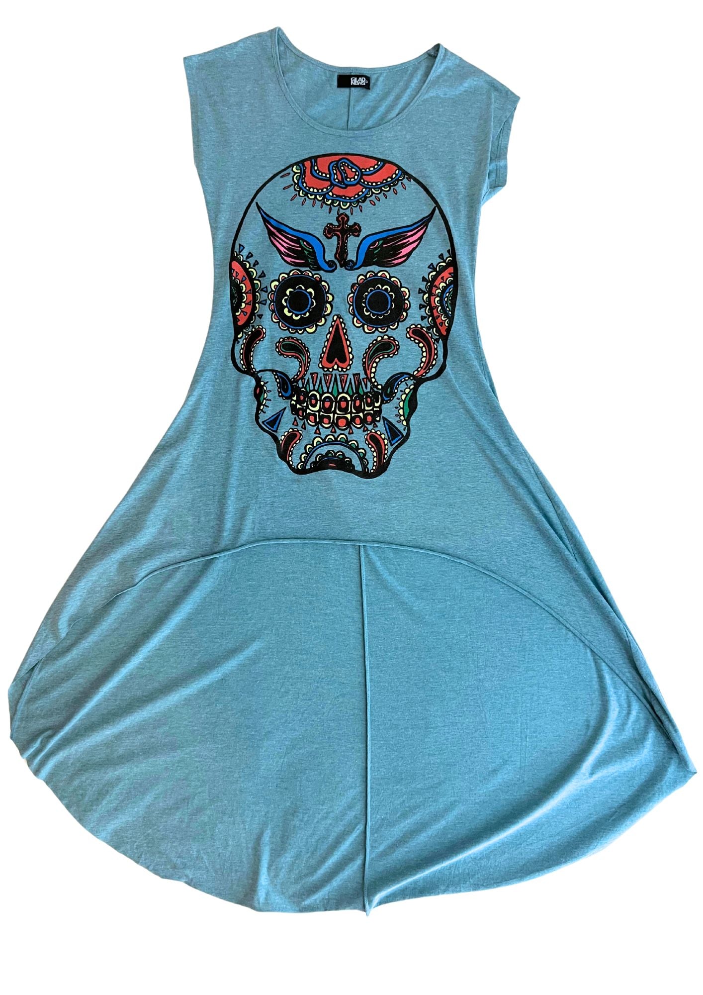 2000s Vintage GLAD NEWS 'Calavera' Long Top (Ladies M)