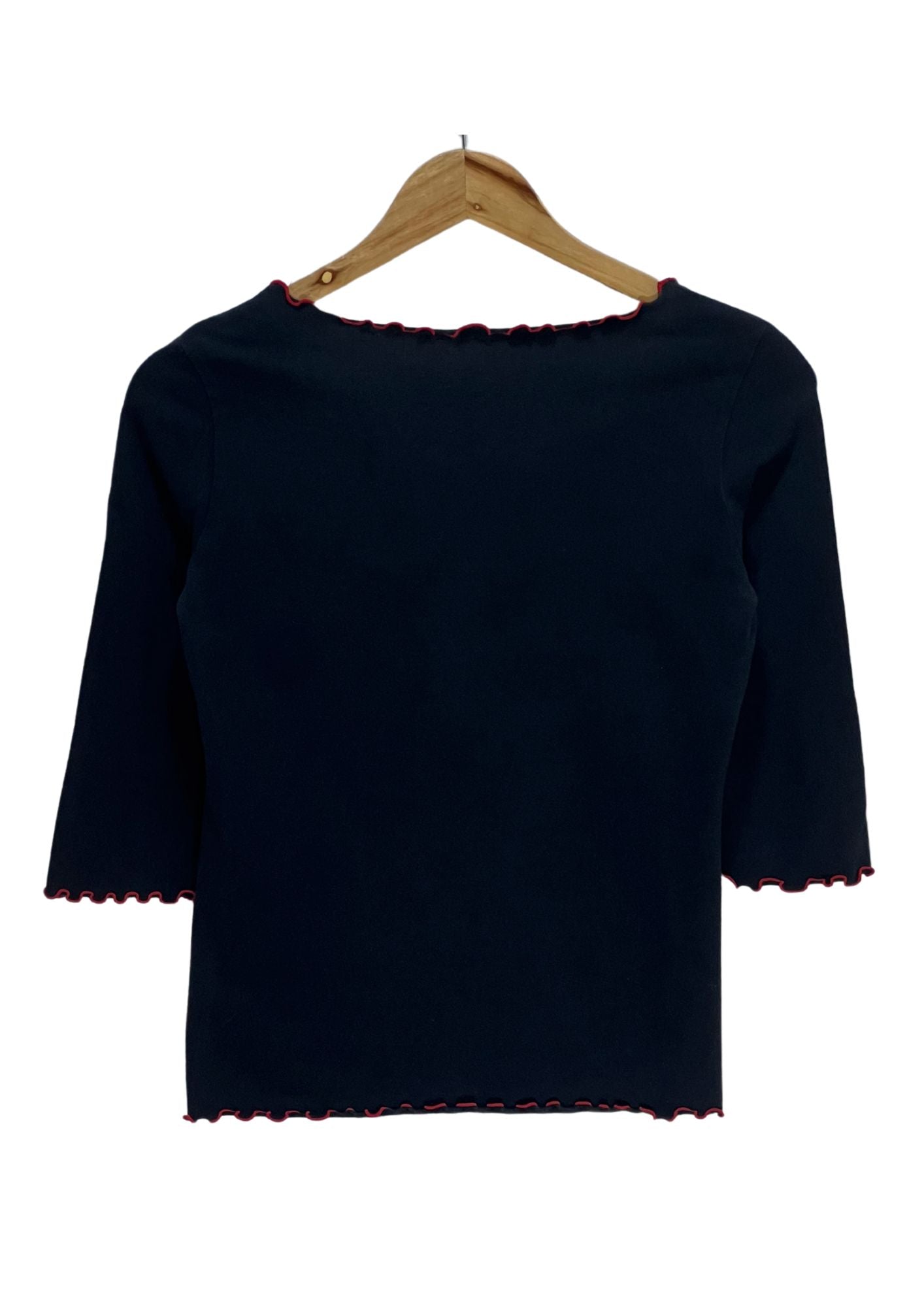 2000s GLAMDY Embroidered Flower 3/4 Sleeve Top (Ladies M)