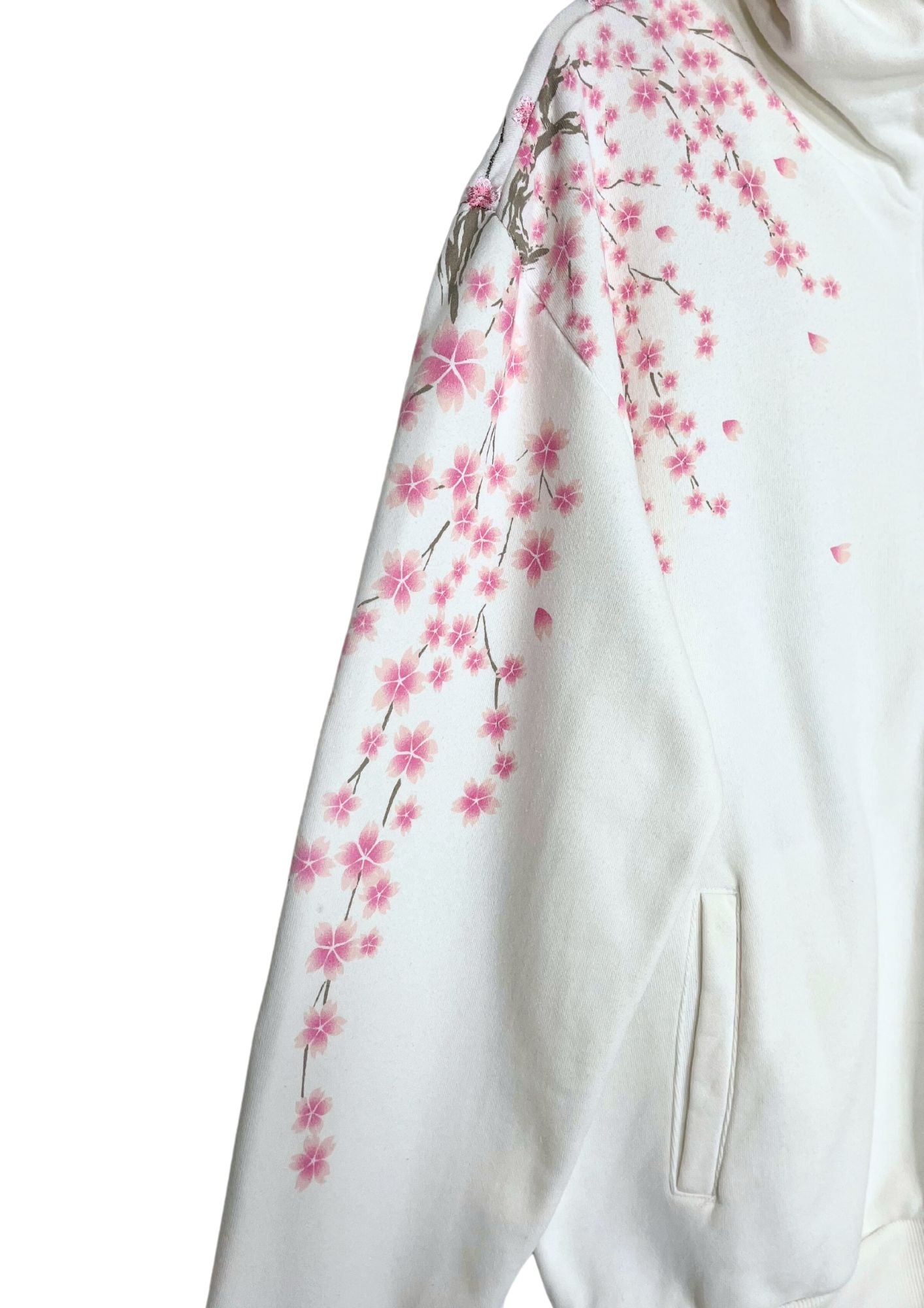 2010s Neon Genesis Evangelion x Nishiki Rei Ayanami Kimono Cherry Blossom Embroidered Hoodie