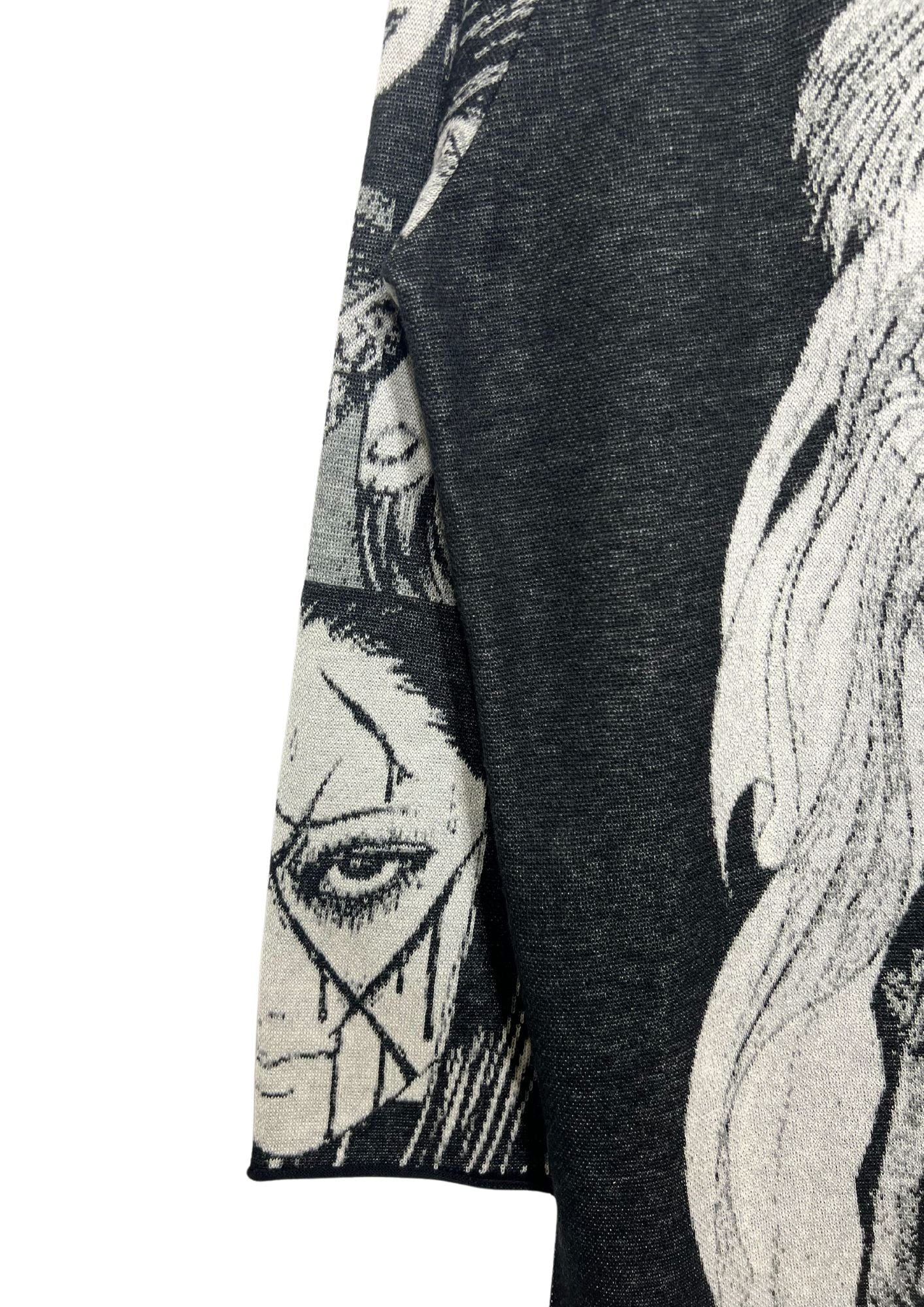 2020 Junji Ito x S'YTE Yohji Yamamoto Tomie Jacquard Crew Raglan Long Sleeve Knit