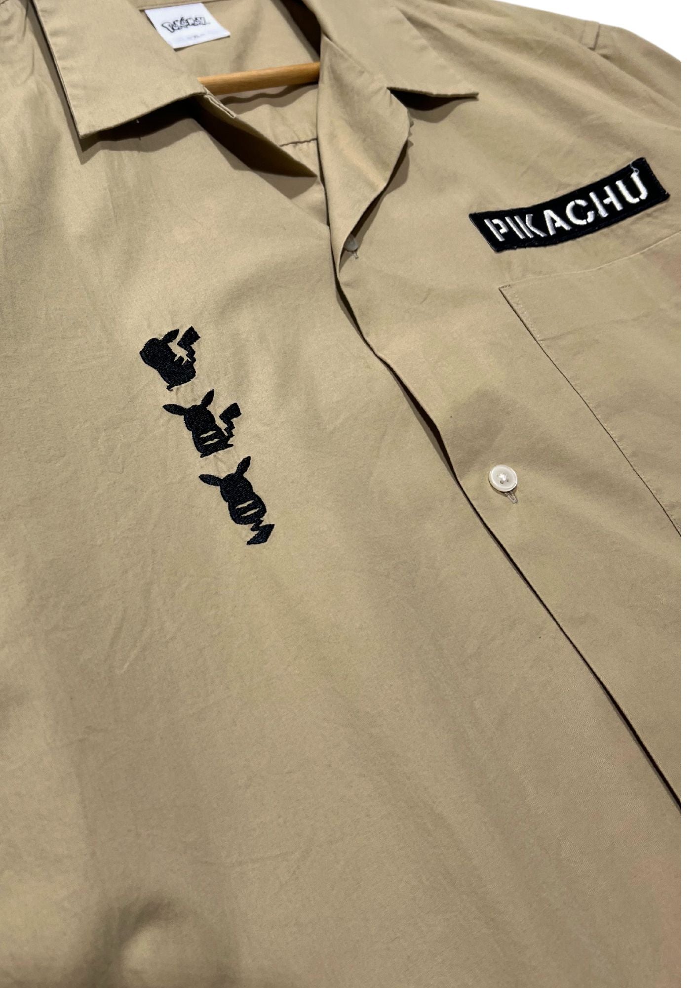 2020 Pokemon x GU '#025 Pikachu' Embroidered Button Up Shirts (XL)