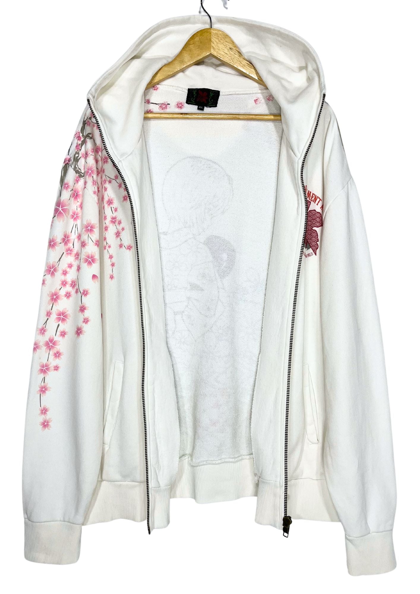 2010s Neon Genesis Evangelion x Nishiki Rei Ayanami Kimono Cherry Blossom Embroidered Hoodie