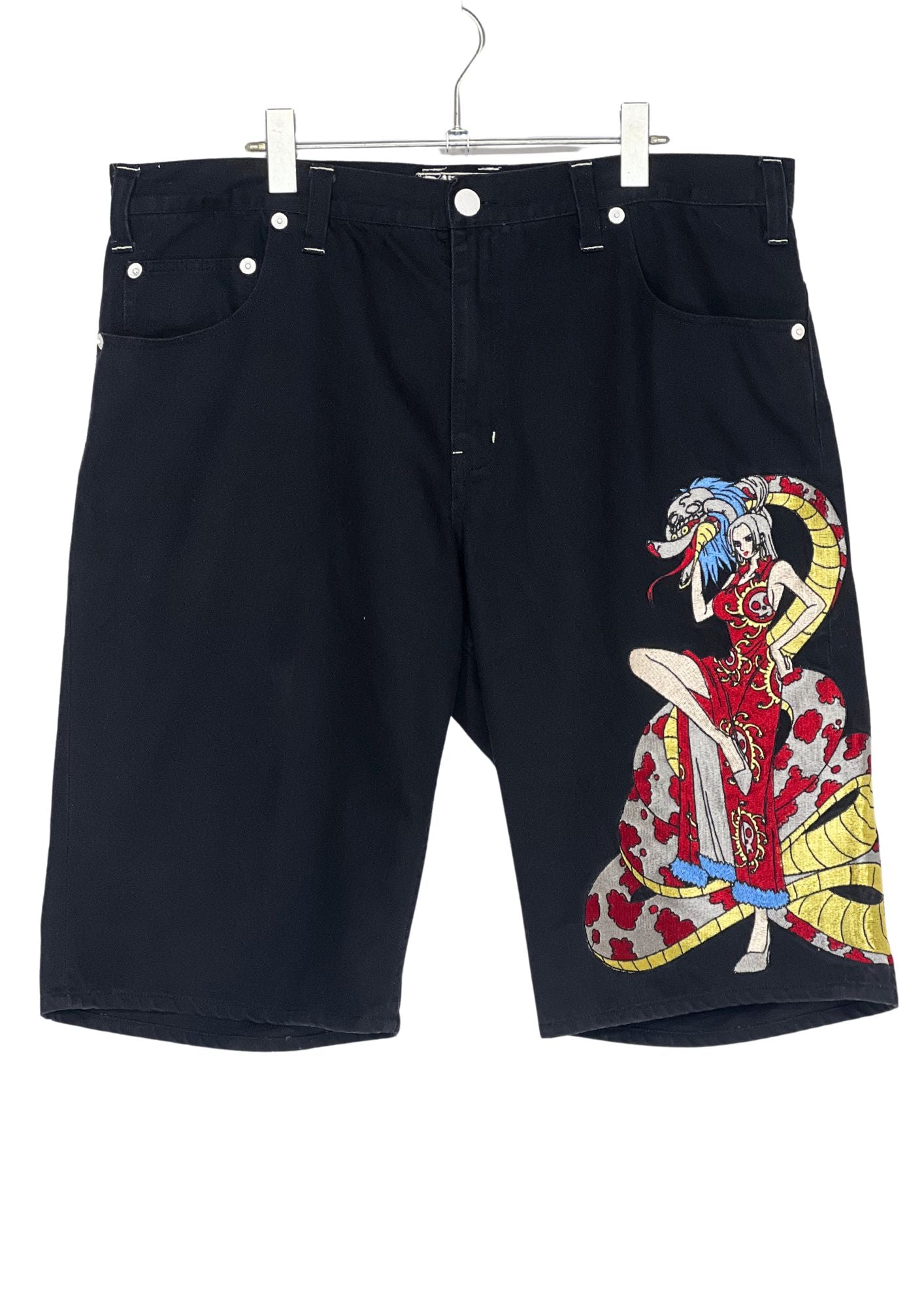 One Piece x Boa Hancock Embroidered Half Jeans