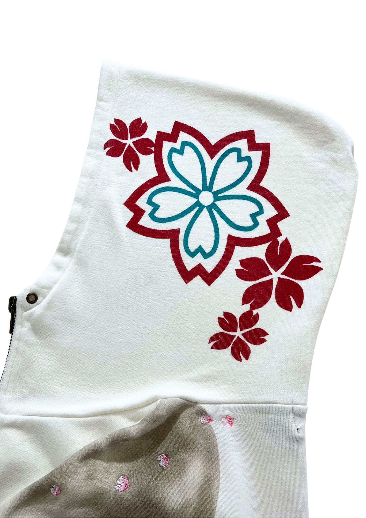 2010s Neon Genesis Evangelion x Nishiki Rei Ayanami Kimono Cherry Blossom Embroidered Hoodie