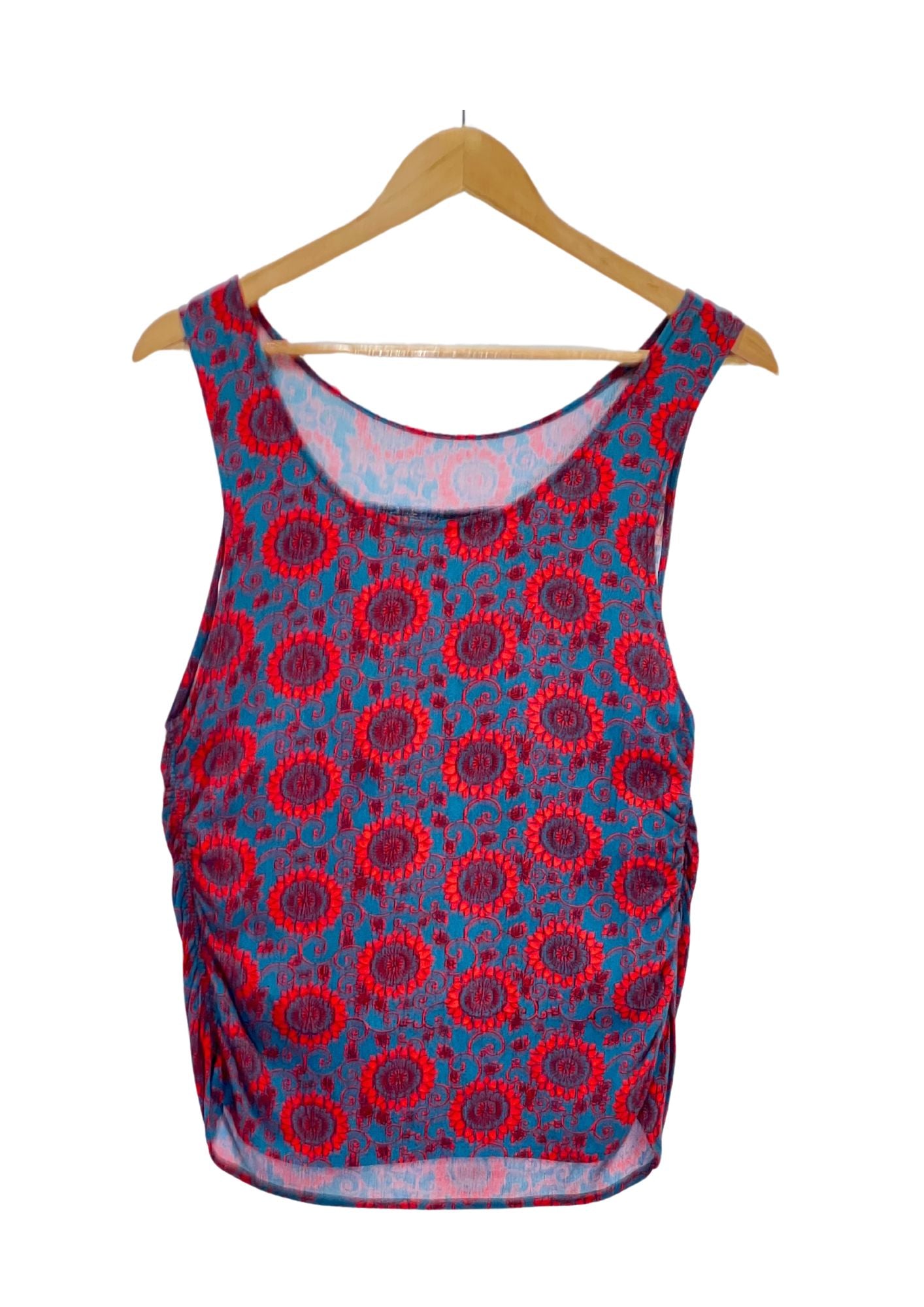 2000s GLAMDY 'Sunflower' Side Gathered Tank Top (Ladies M)