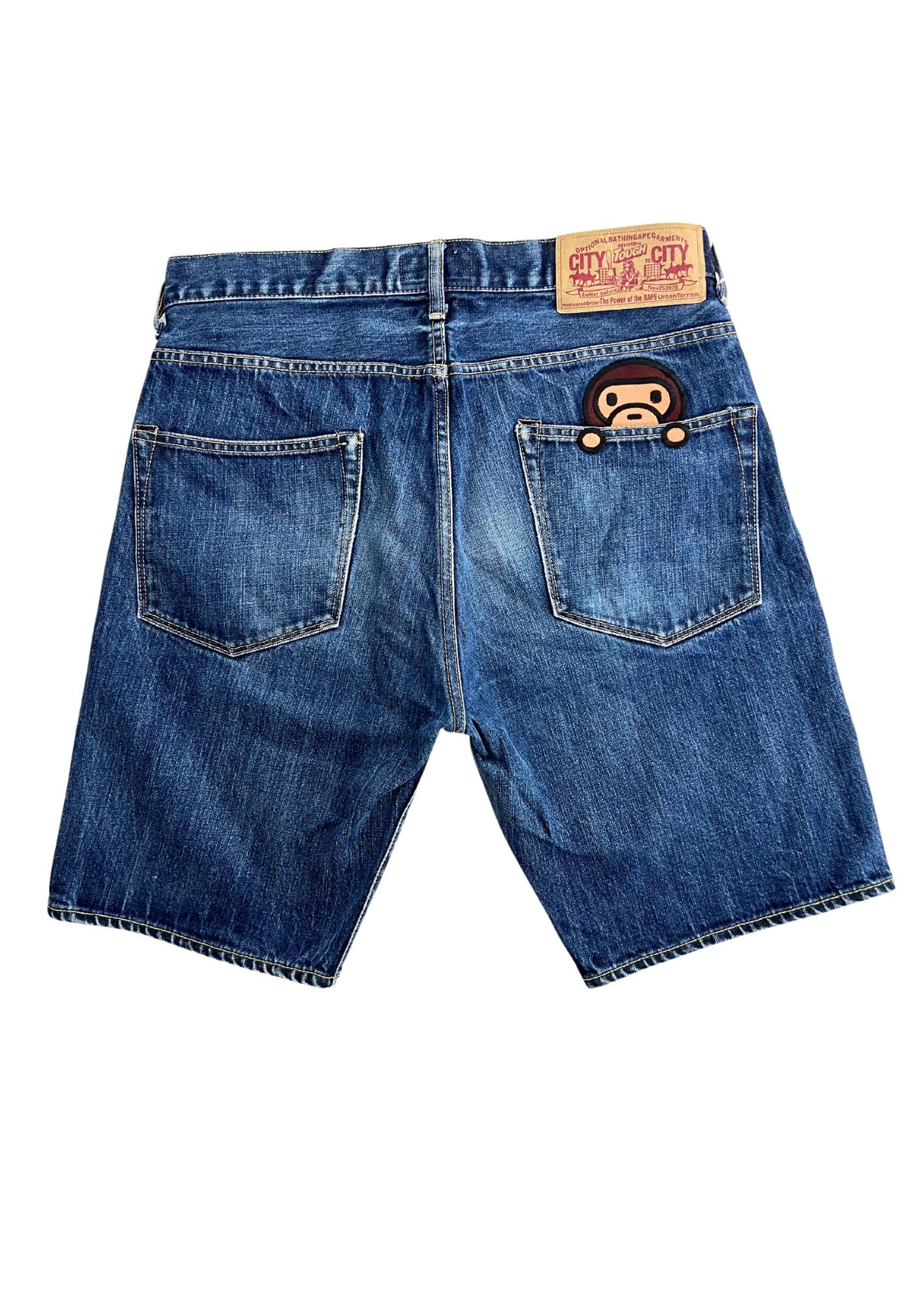2010s BAPE Baby Milo Embroidered Denim Shorts