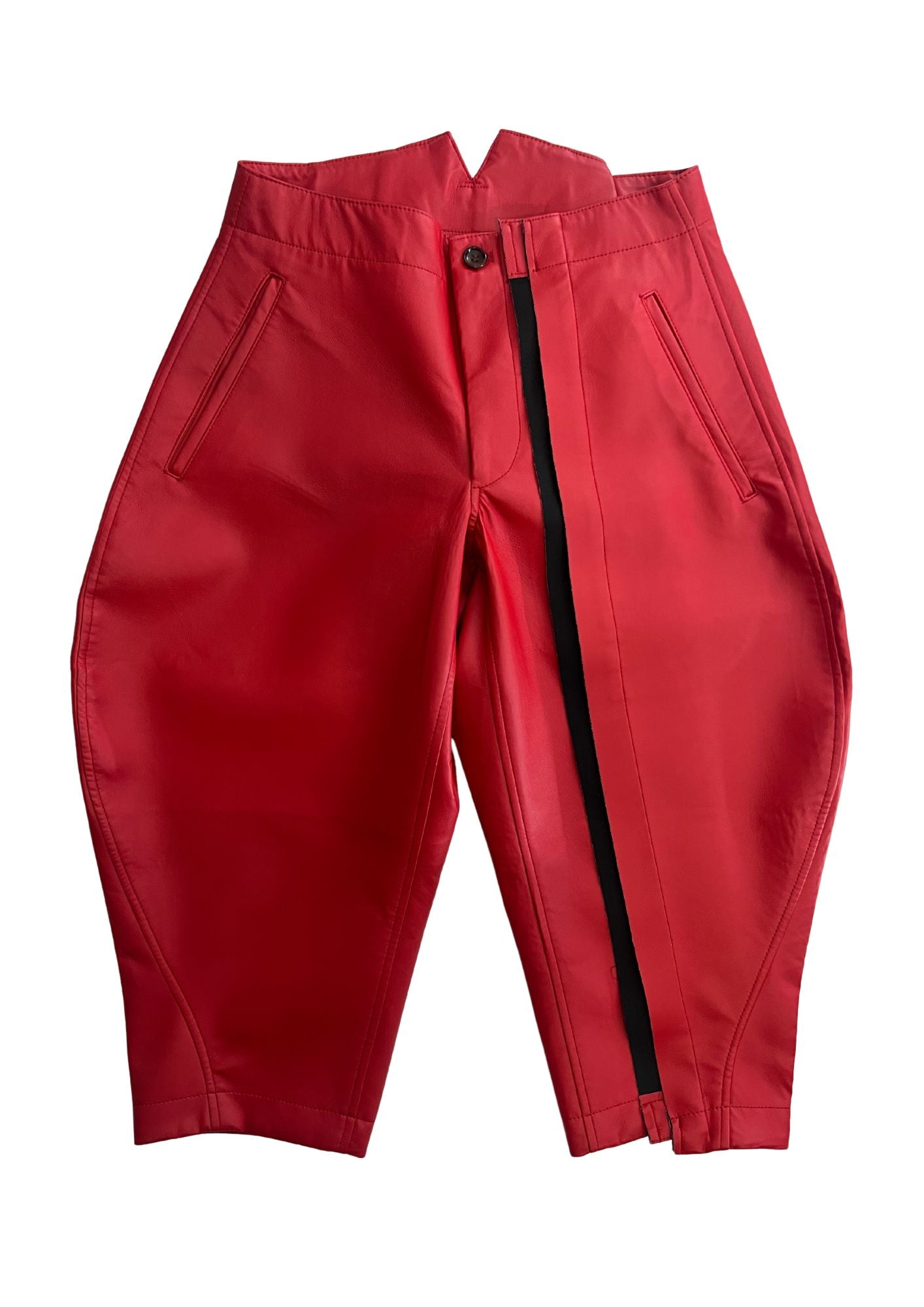 2015SS COMME des GARCONS Rose and Blood Eco Leather Balloon Pants