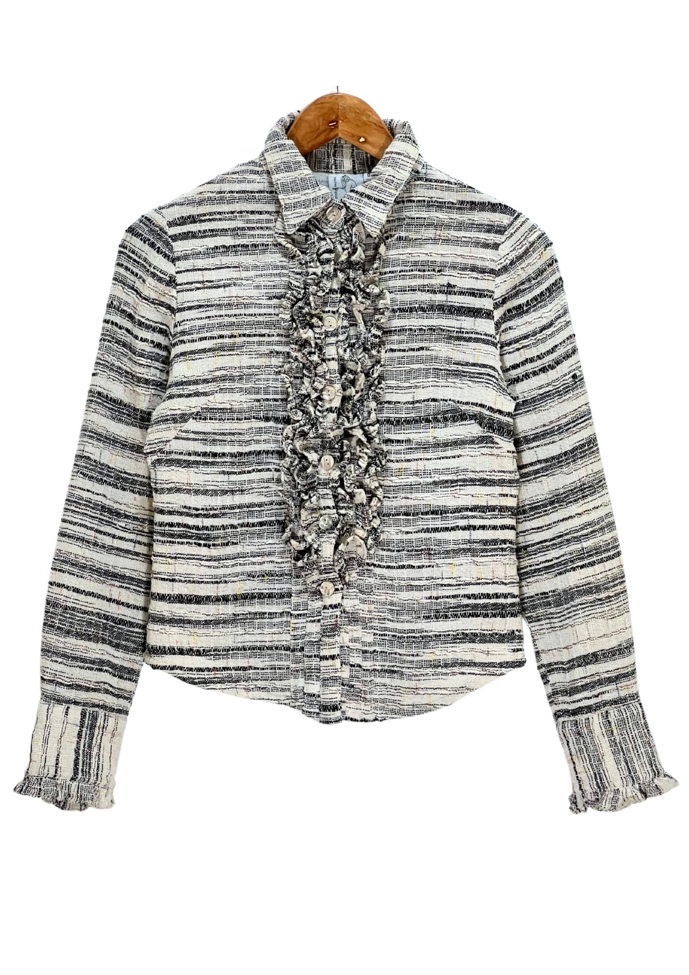 2000s GLAMDY Button Up Raffle L/S Shirts (Ladies S)