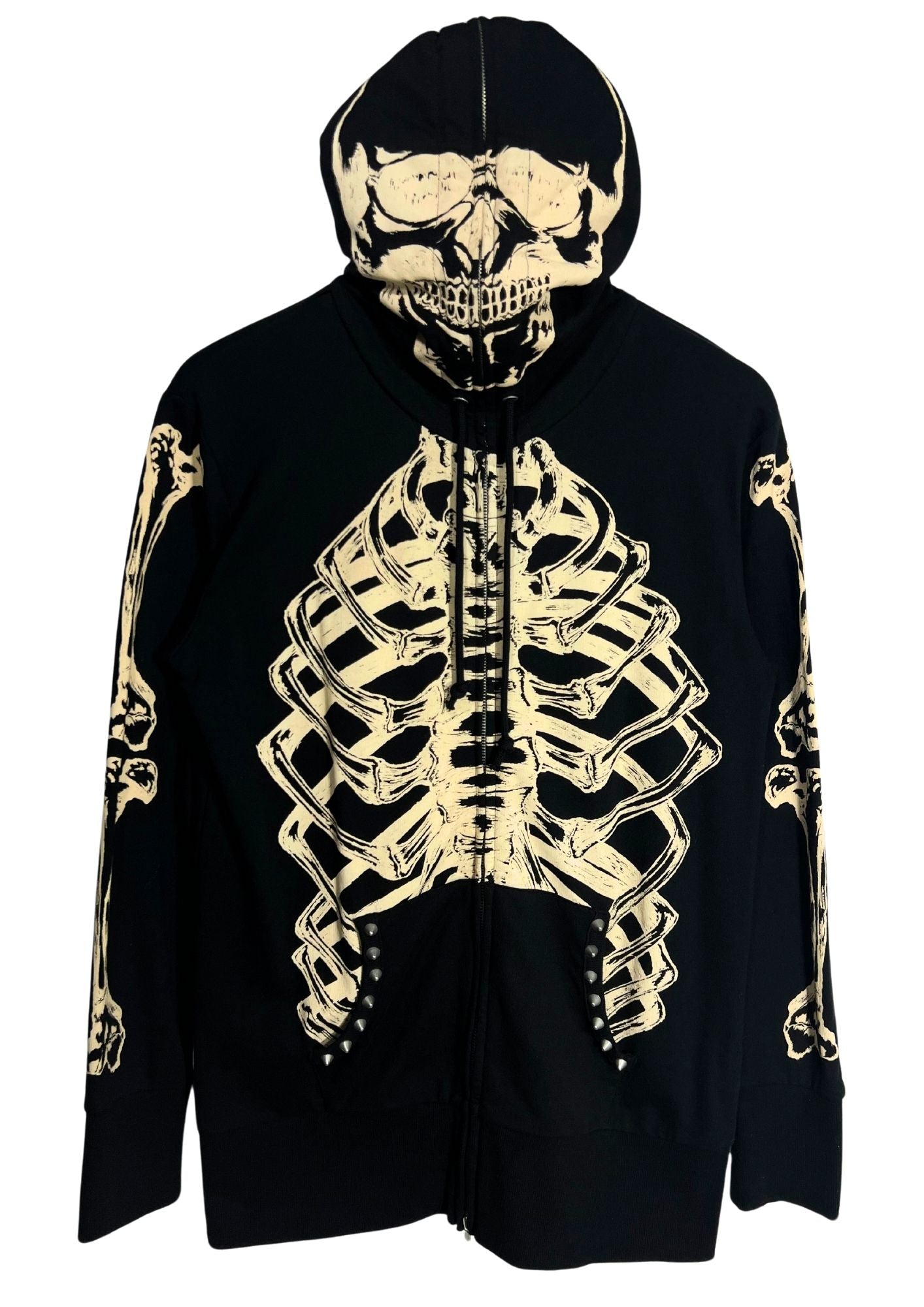2000s GLAD NEWS 'Skeleton' Full Zip Up Hoodie (Ladies M)