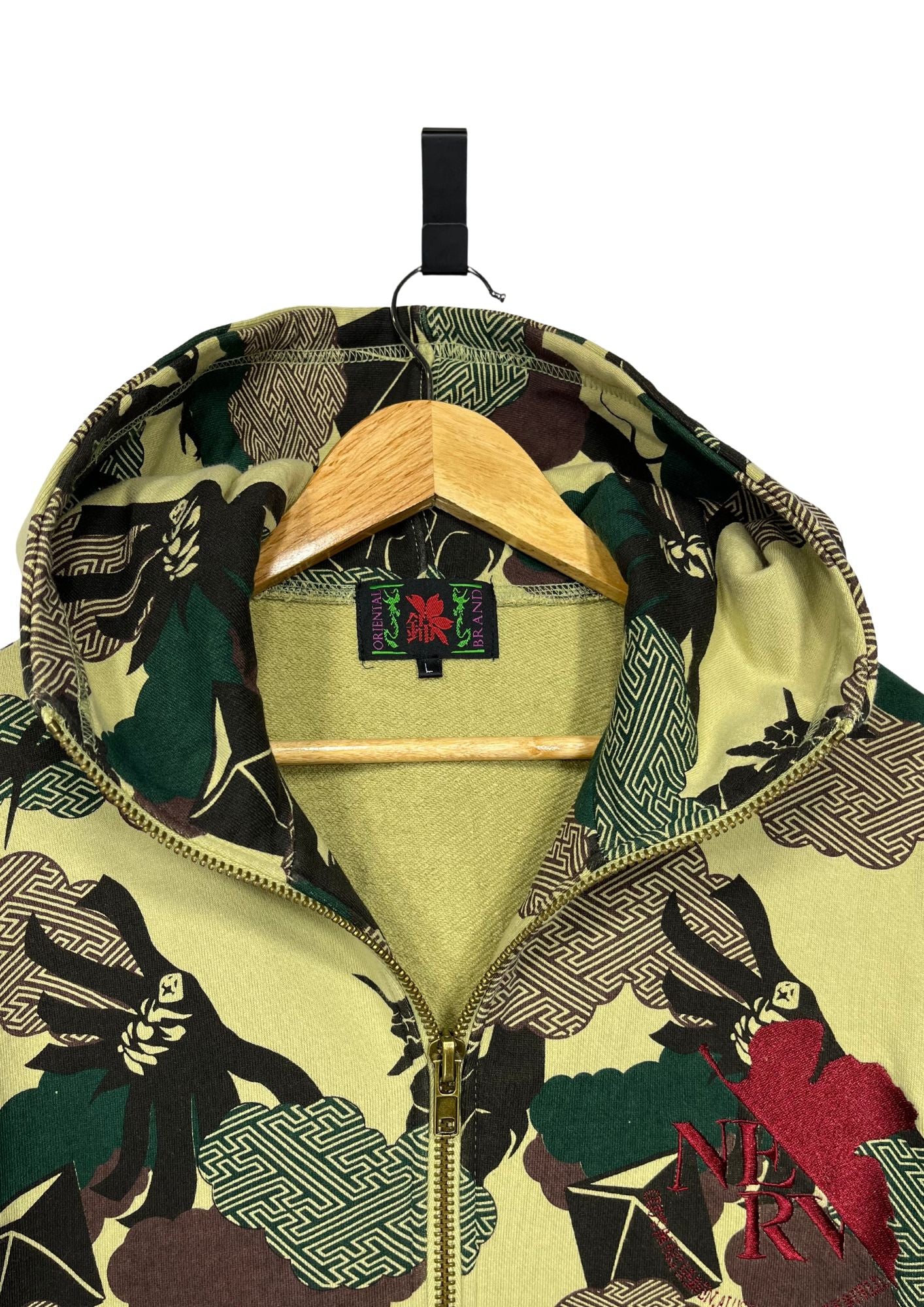 Neon Genesis Evangelion x Nishiki Angels Military Japanese Pattern Hoodie