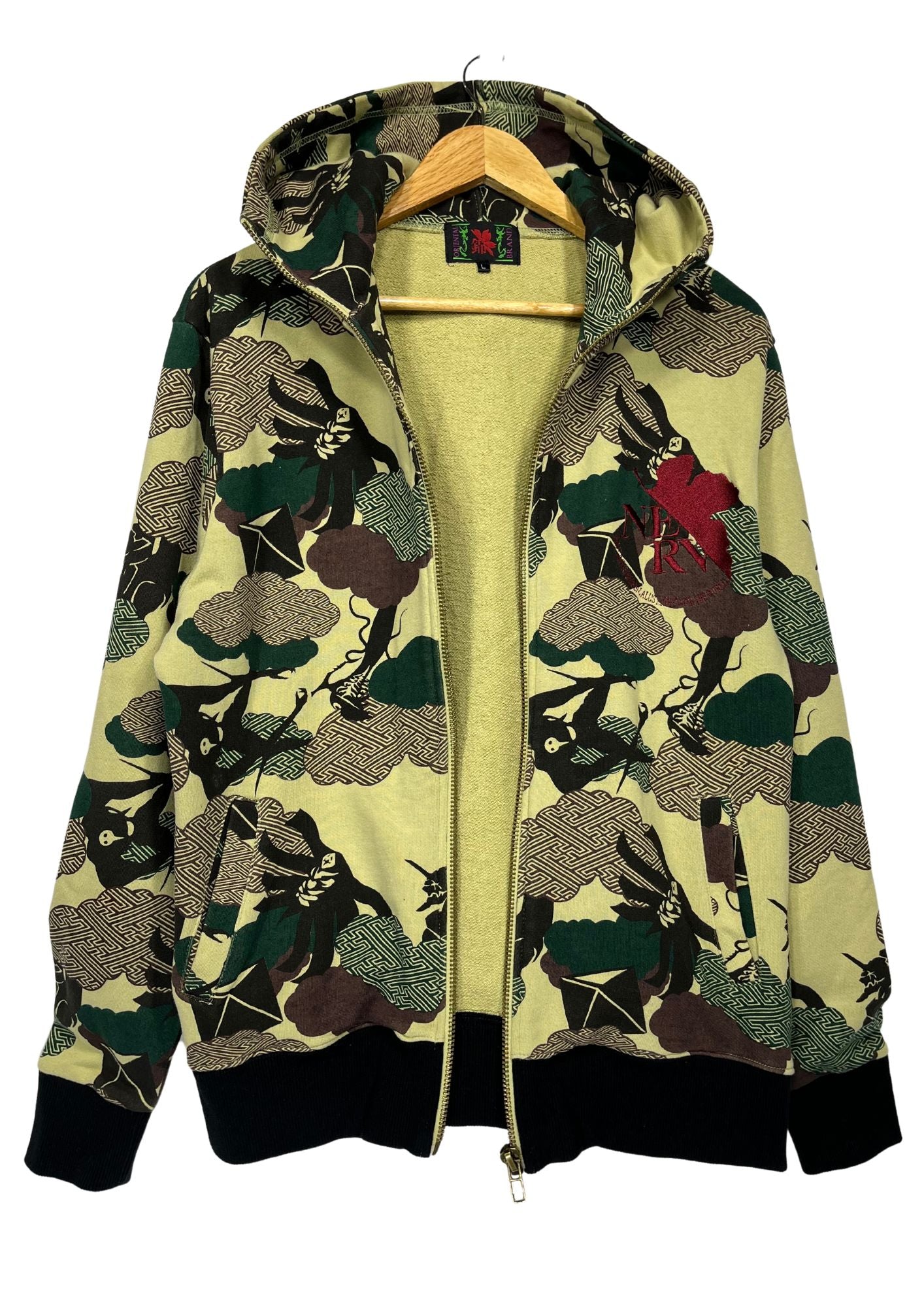 Neon Genesis Evangelion x Nishiki Angels Military Japanese Pattern Hoodie