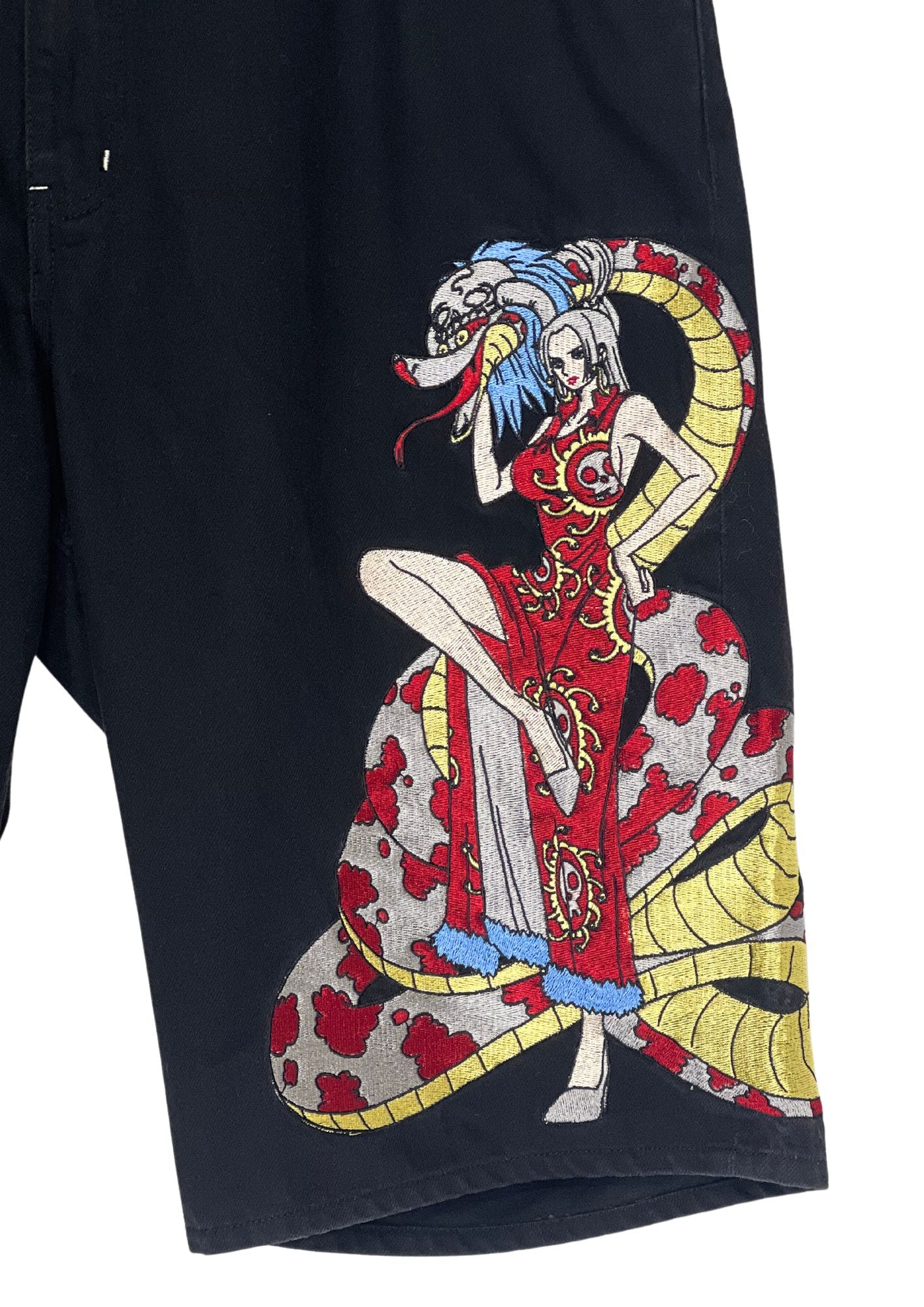 One Piece x Boa Hancock Embroidered Half Jeans