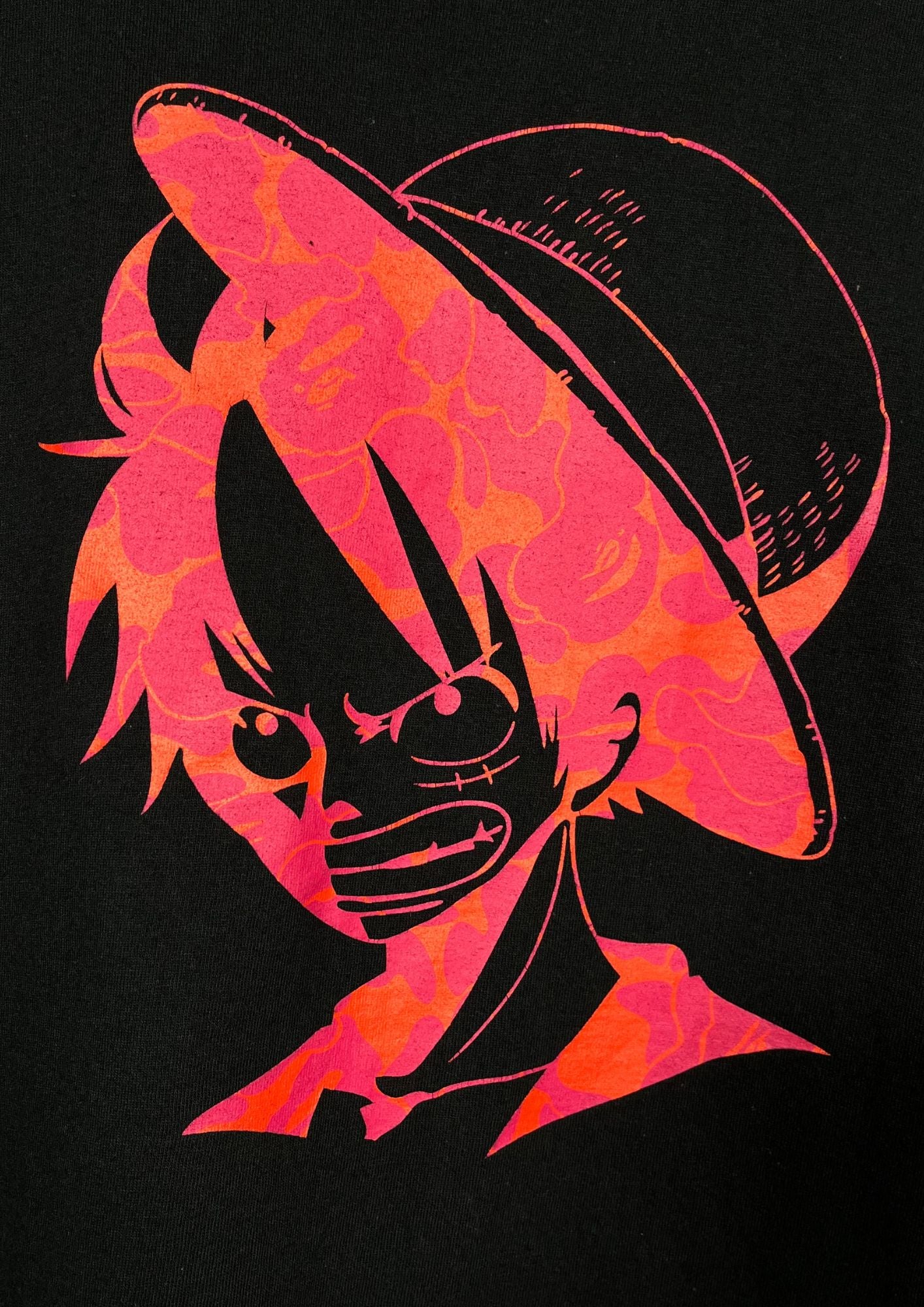 2012 A Bathing Ape x One Piece Luffy Camo T-shirt