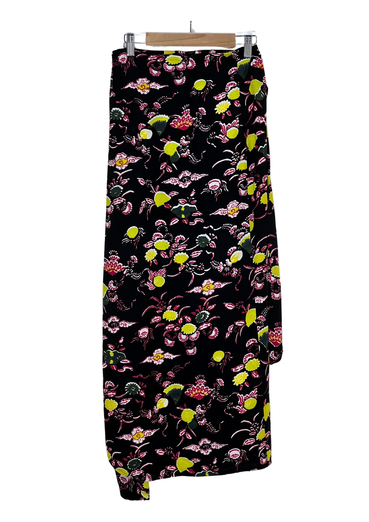 2000s GLAMDY Neon Flower Long Wrap Skirt (Ladies M - L)