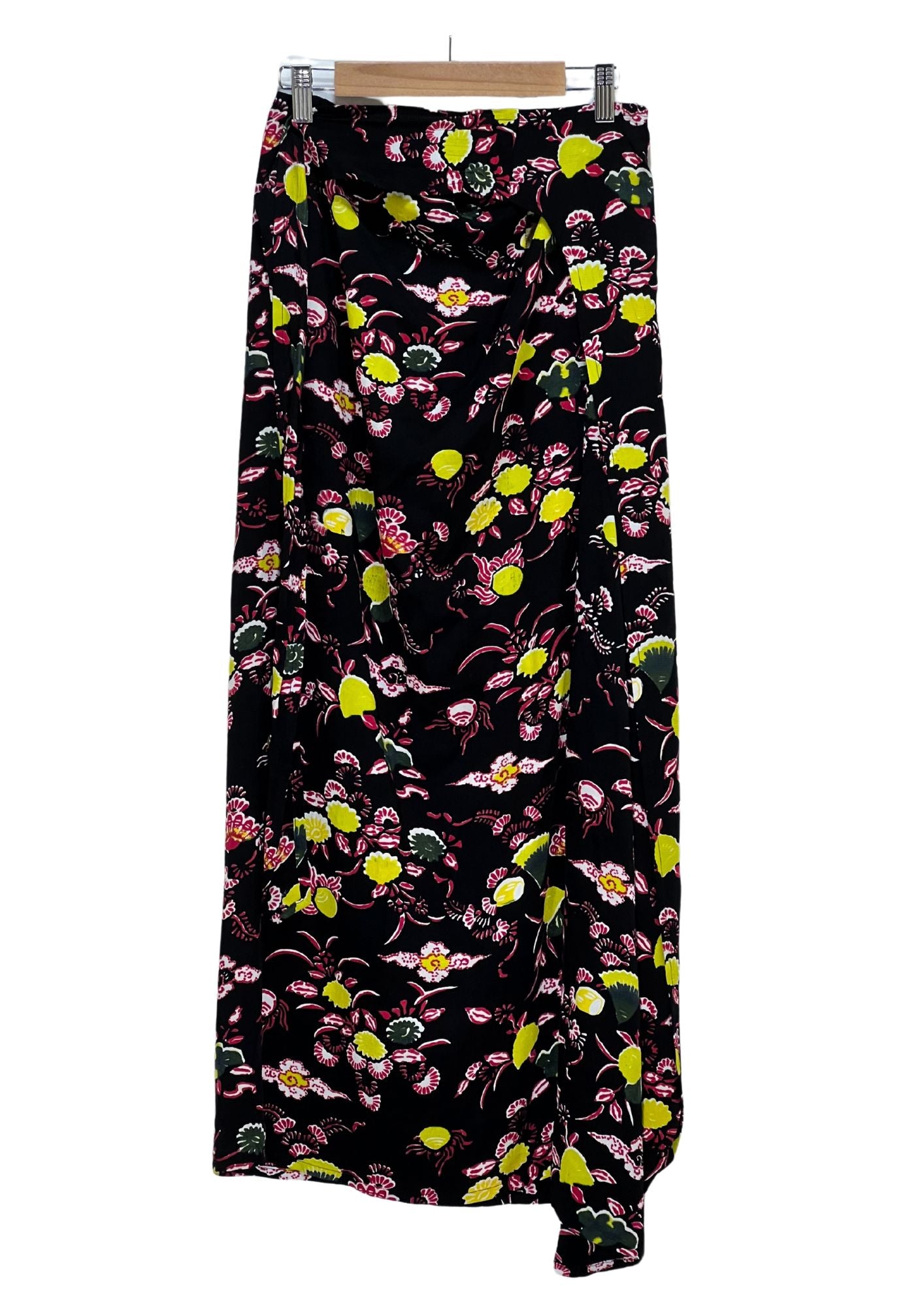 2000s GLAMDY Neon Flower Long Wrap Skirt (Ladies M - L)
