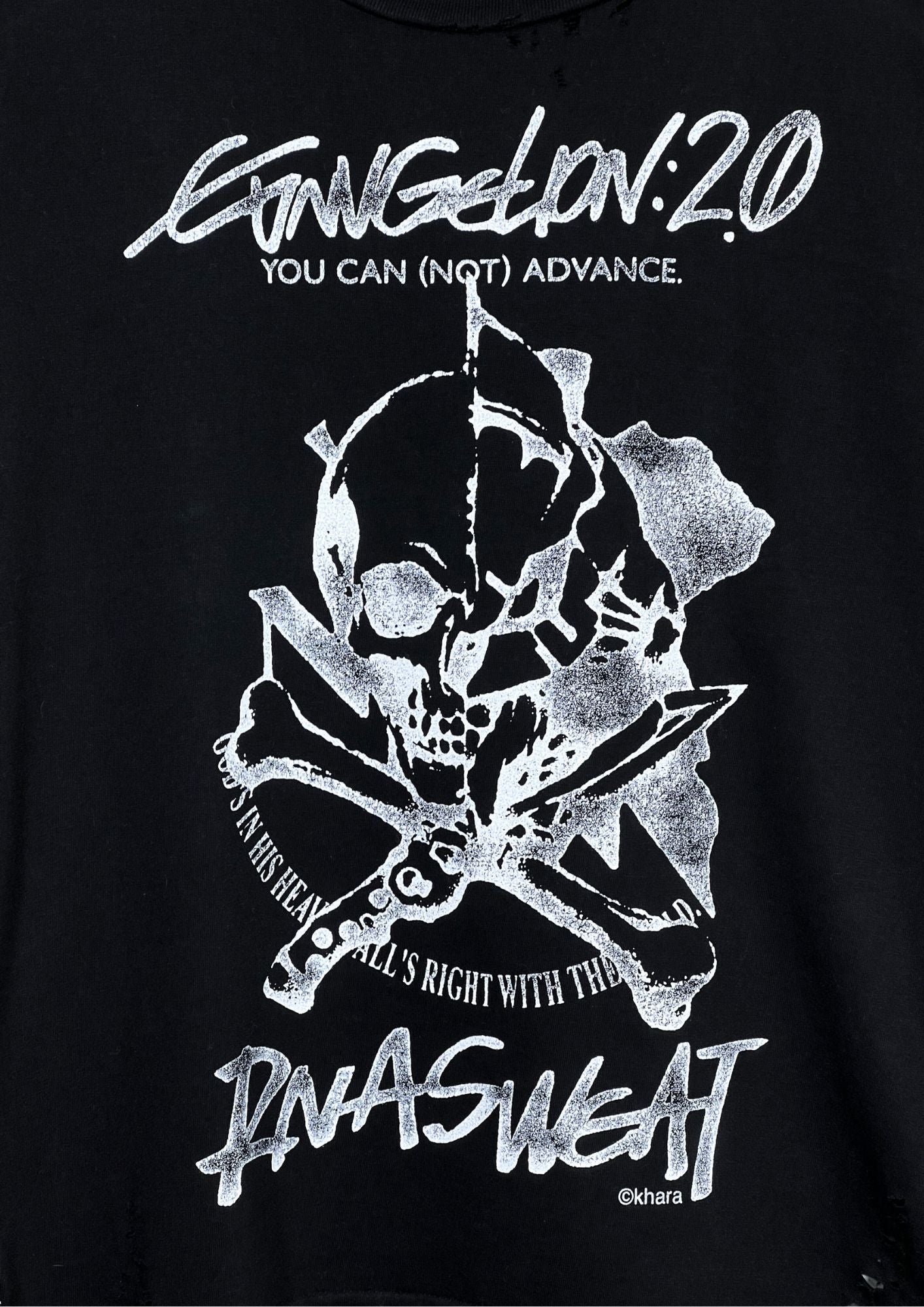 2010 Neon Genesis Evangelion x RNA Sweat 'Evangelion: 2.0 You Can (Not) Advance' Damaged T-shirt (S-M)