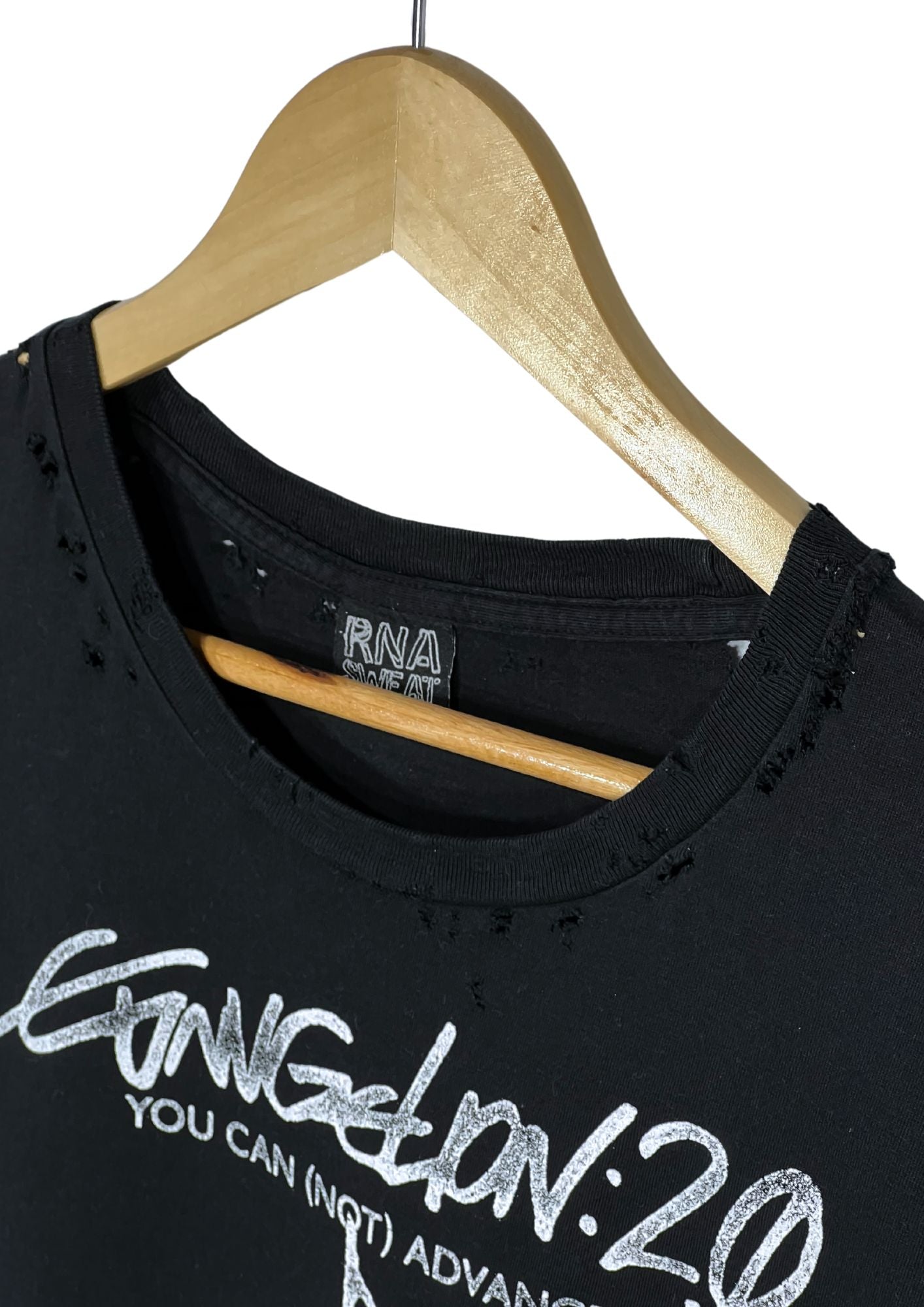 2010 Neon Genesis Evangelion x RNA Sweat 'Evangelion: 2.0 You Can (Not) Advance' Damaged T-shirt (S-M)