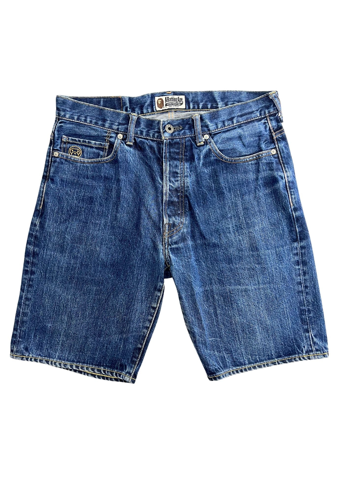 2010s BAPE Baby Milo Embroidered Denim Shorts
