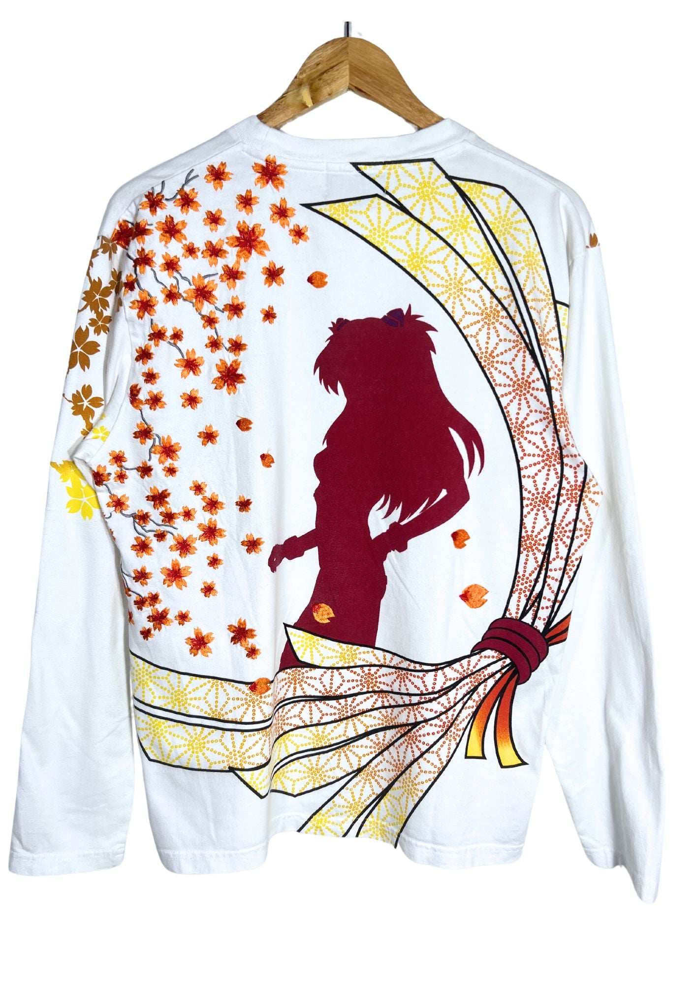 2010s Neon Genesis Evangelion x NISHIKI 'Asuka Autum Leaves' Embroidered L/S Shirts