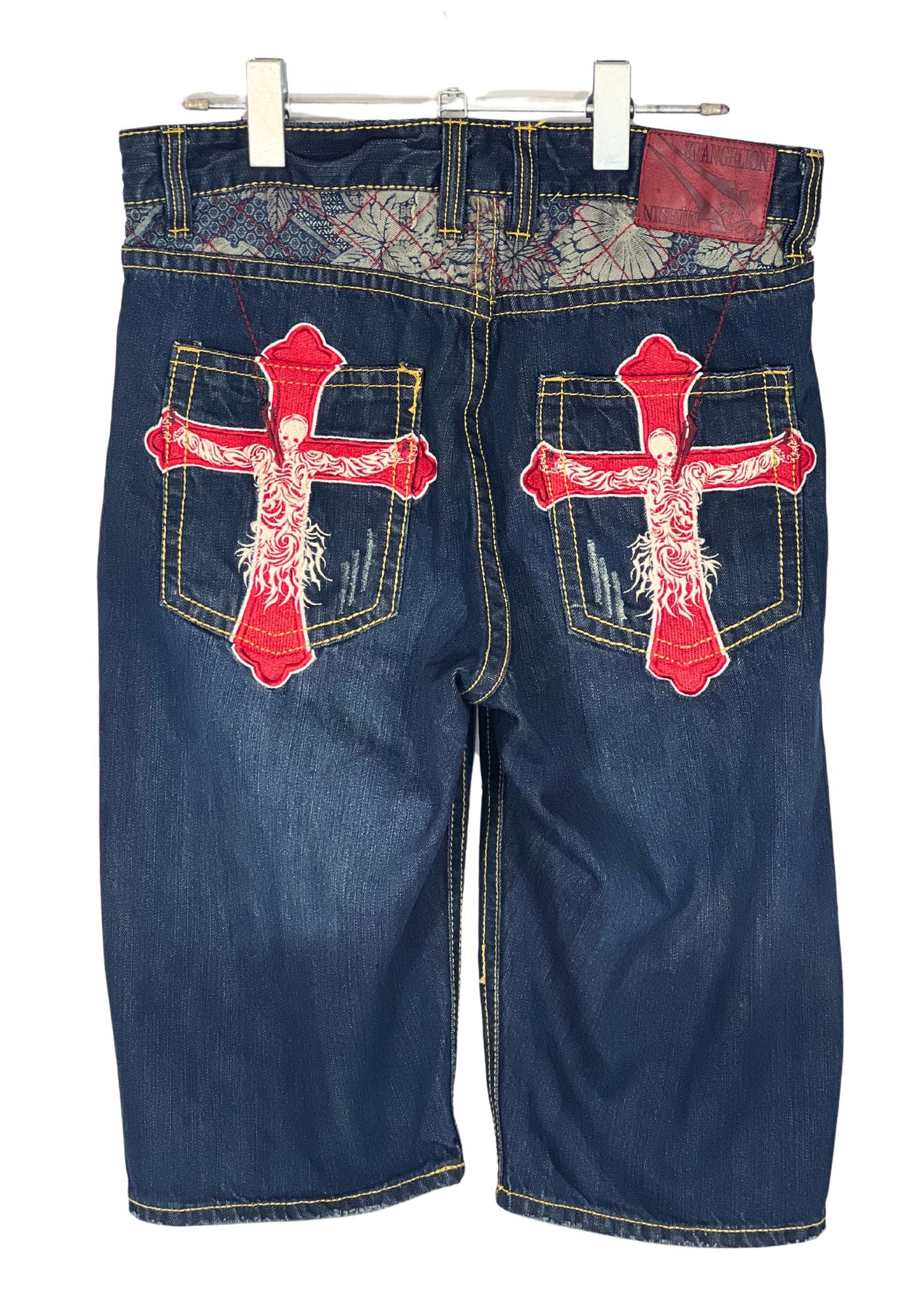 2010s Neon Genesis Evangelion x Nishiki Embroidered Lilith Half Denim Jeans