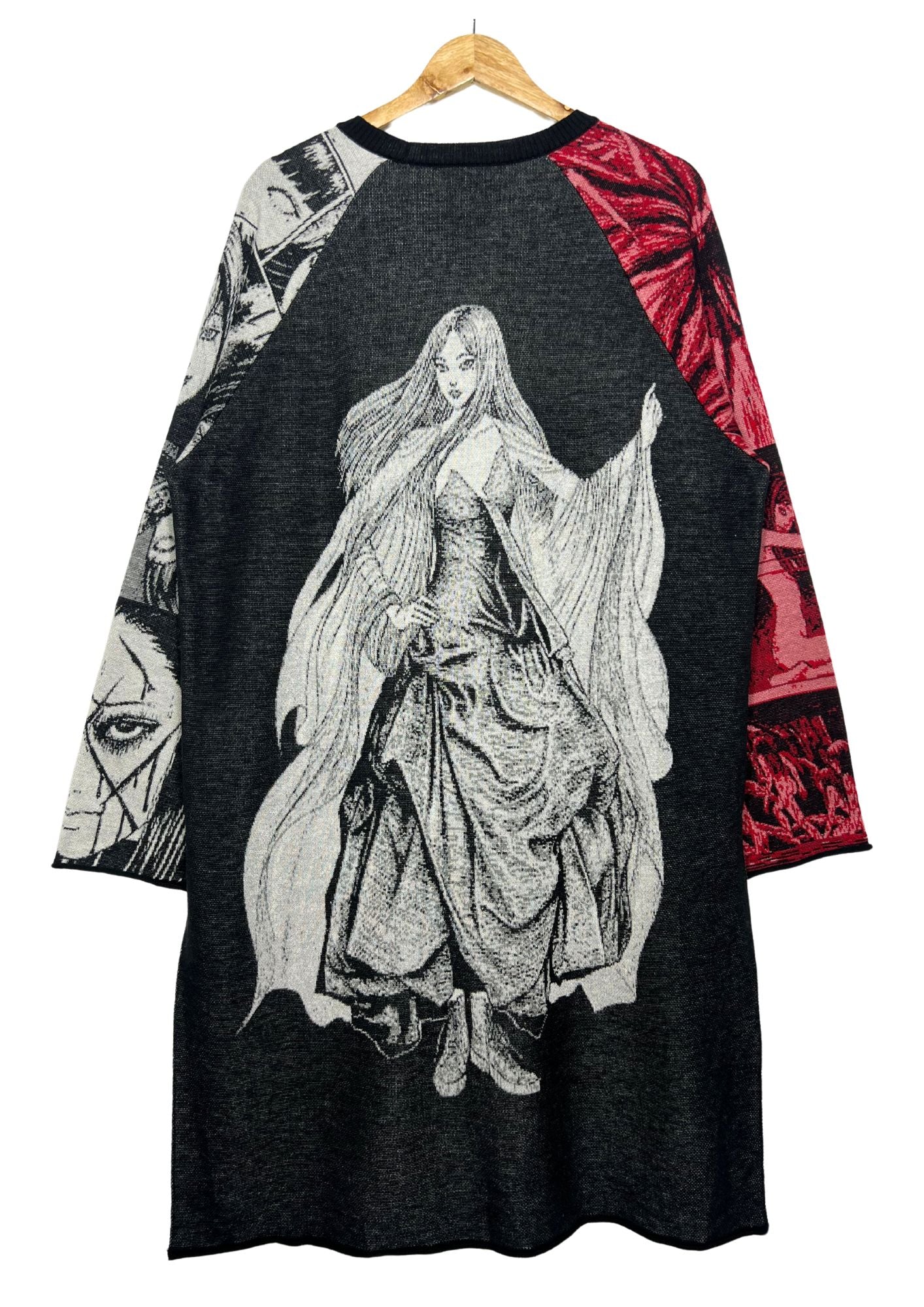2020 Junji Ito x S'YTE Yohji Yamamoto Tomie Jacquard Crew Raglan Long Sleeve Knit