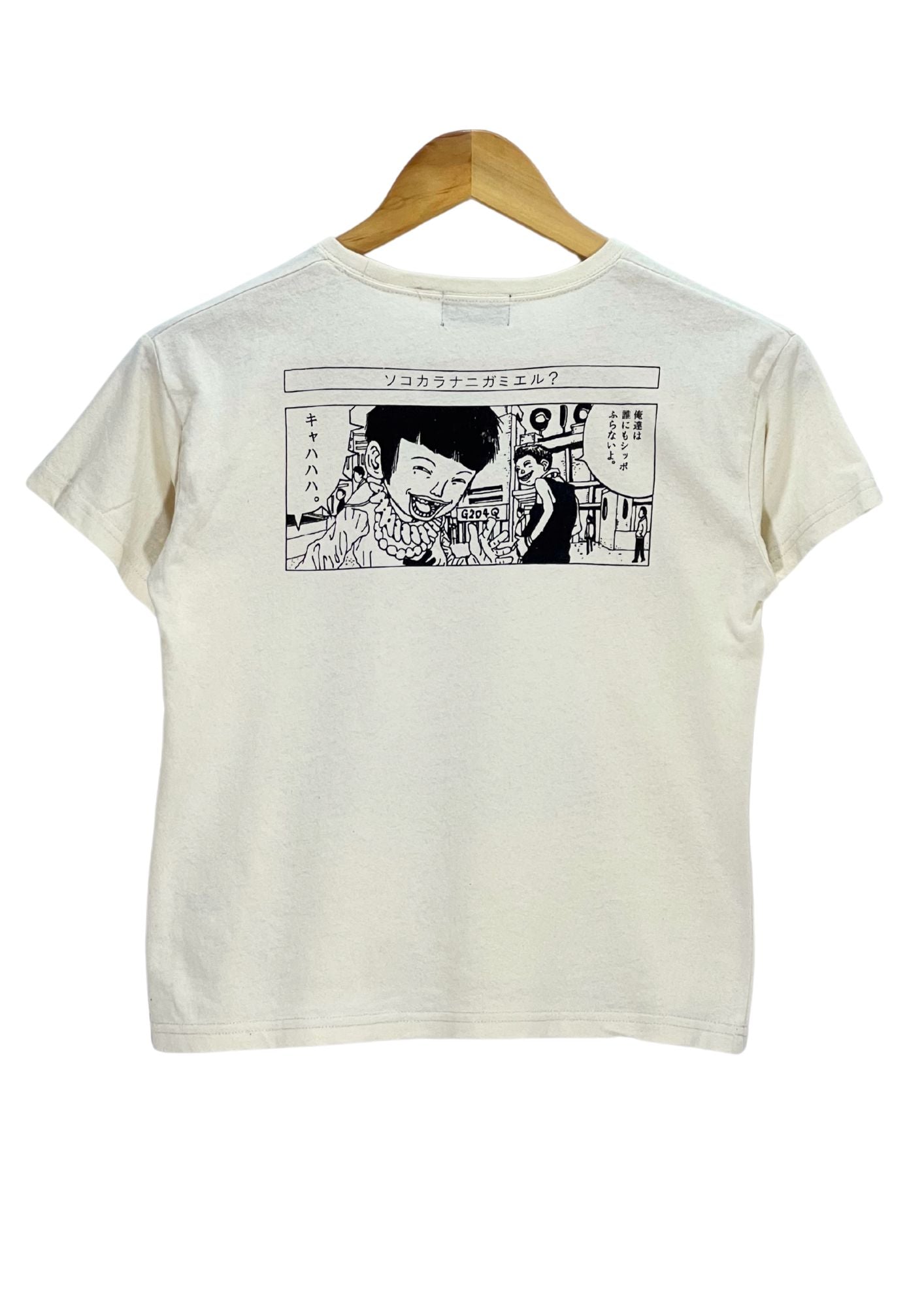 2010s Taiyou Matsumoto 'Tekkonkinkreet' x MARKLY'S BIG FIELD 'Love & Peace' Baby Tee (Ladies M)