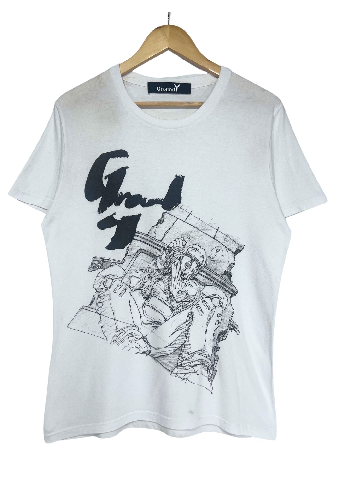 2018 Ghost in the Shell x Ground Y Yohji Yamamoto Motoko Kusanagi Genga T-shirt