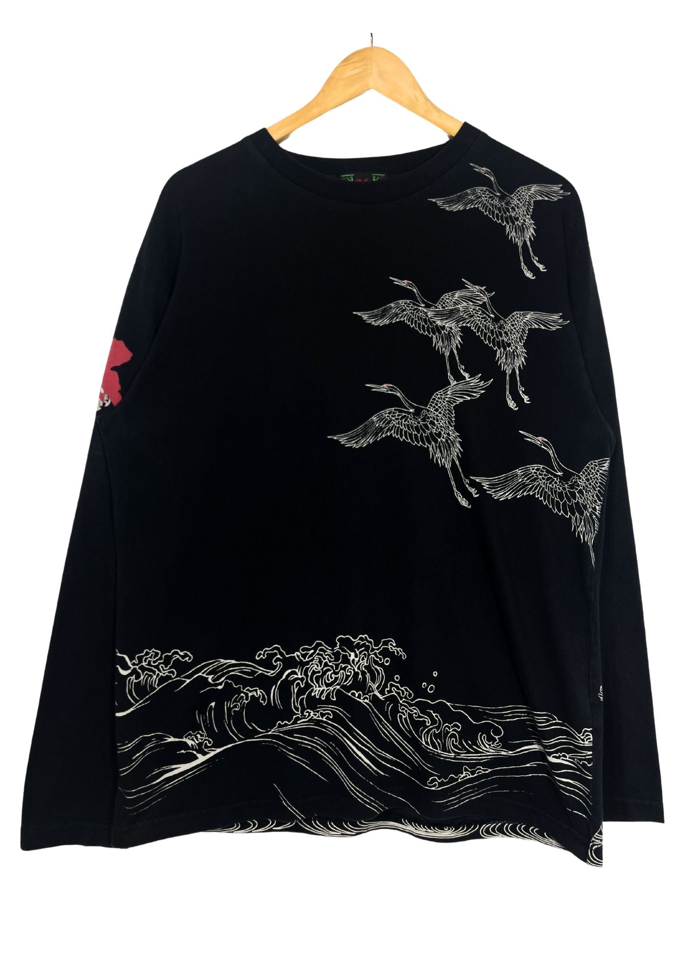 2010s Neon Genesis Evangelion x NISHIKI Rei Kimono Blossom Crane Embroidered L/S Shirt