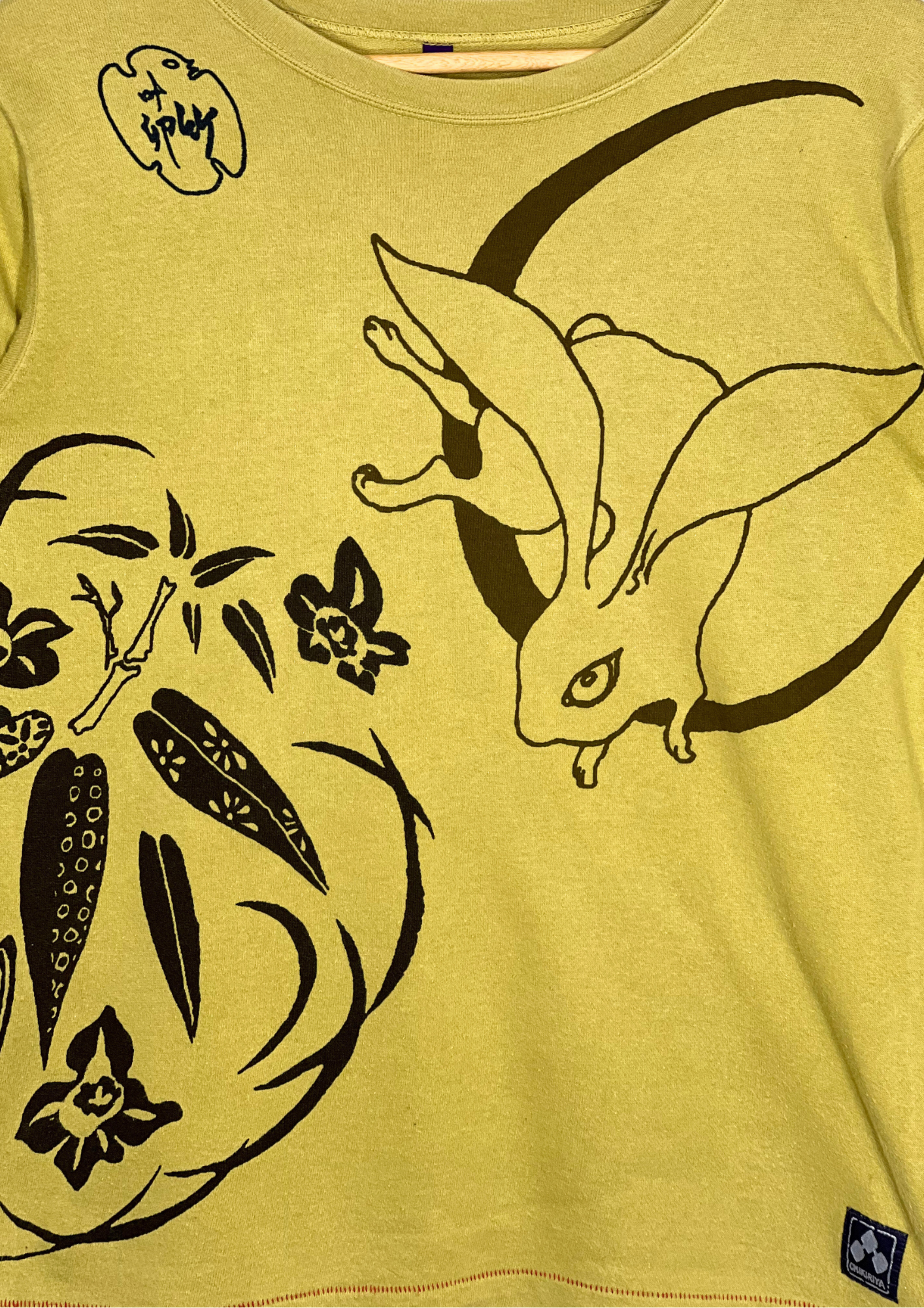 CHIKIRIYA 'Crescent Moon and Rabbit' 3/4 Sleeve Shirts