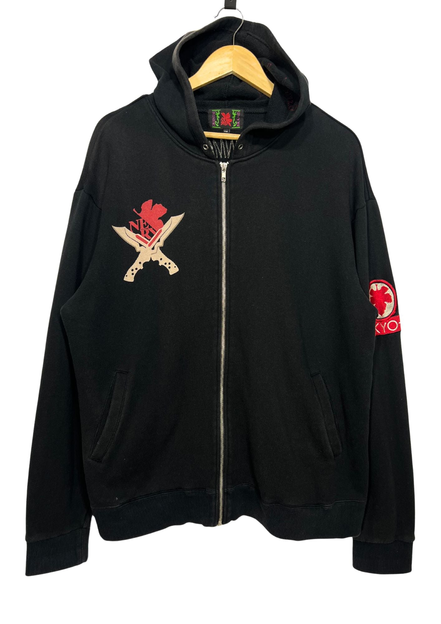 2010s Neon Genesis Evangelion x Nishiki Map of Japan Rei Ayanami Embroidered Hoodie