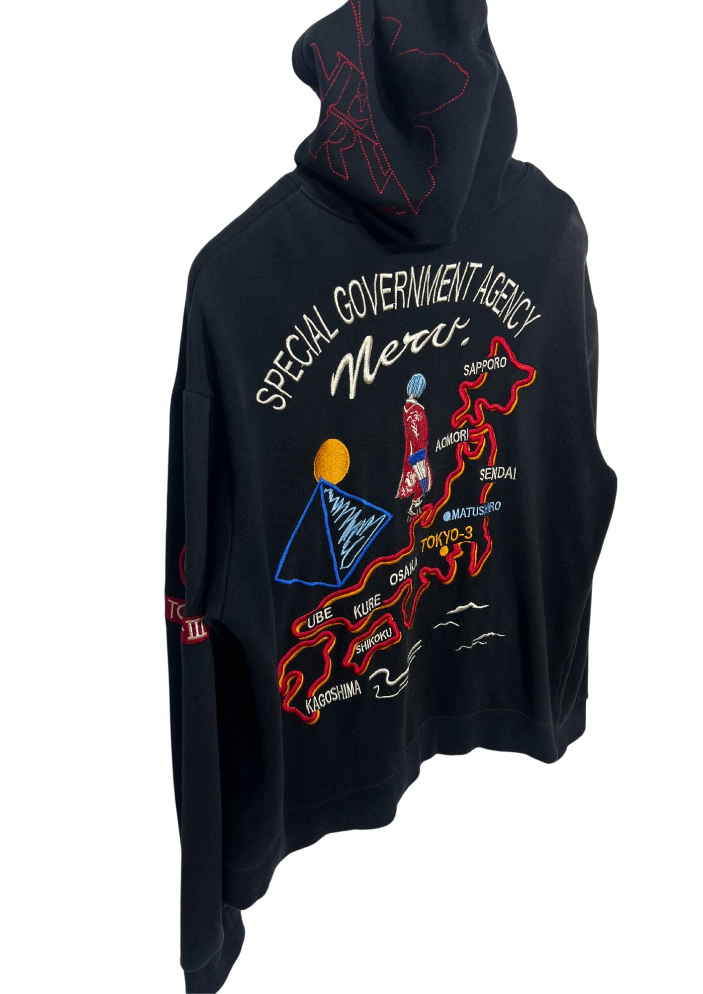 2010s Neon Genesis Evangelion x Nishiki Map of Japan Rei Ayanami Embroidered Hoodie