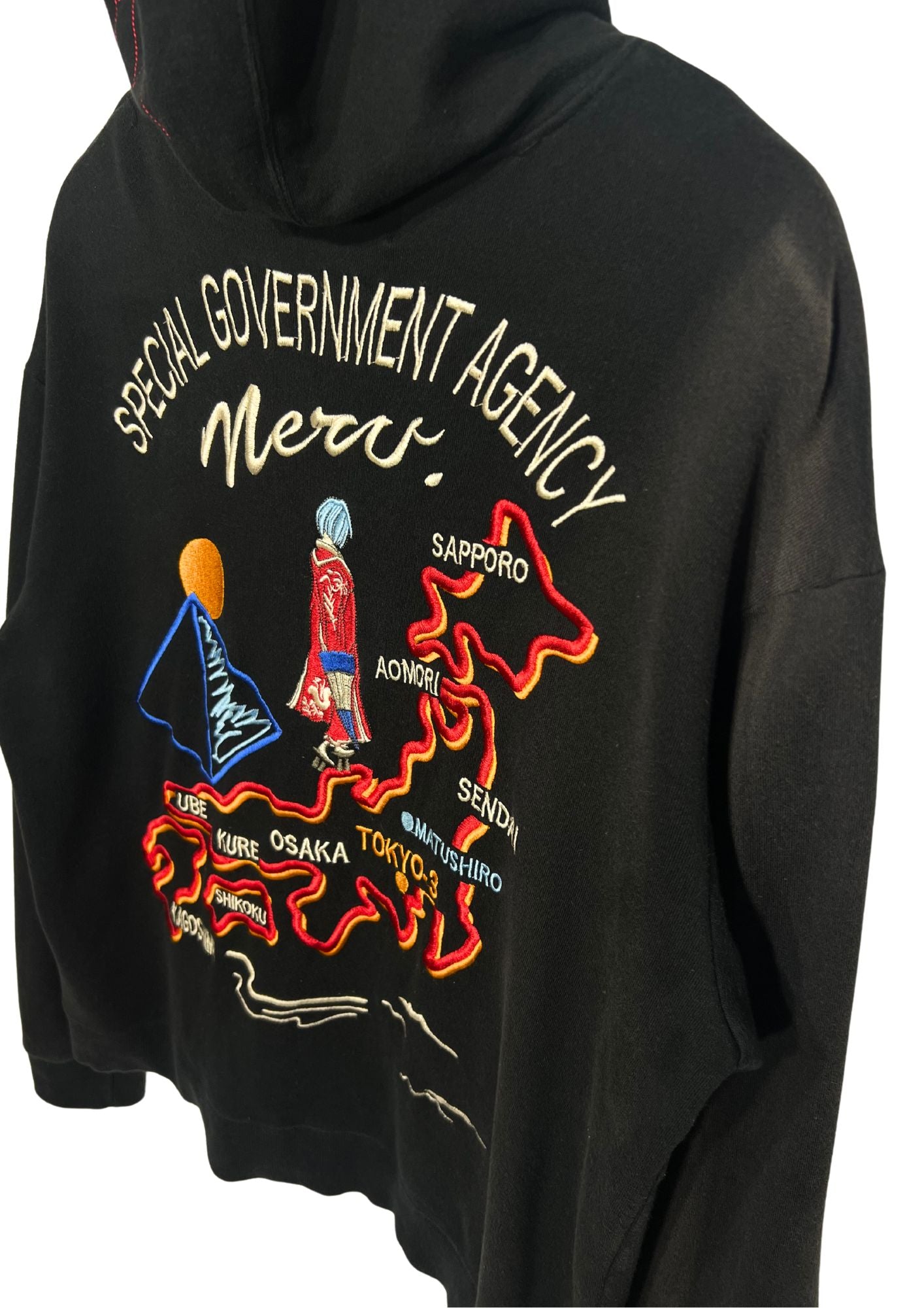 2010s Neon Genesis Evangelion x Nishiki Map of Japan Rei Ayanami Embroidered Hoodie