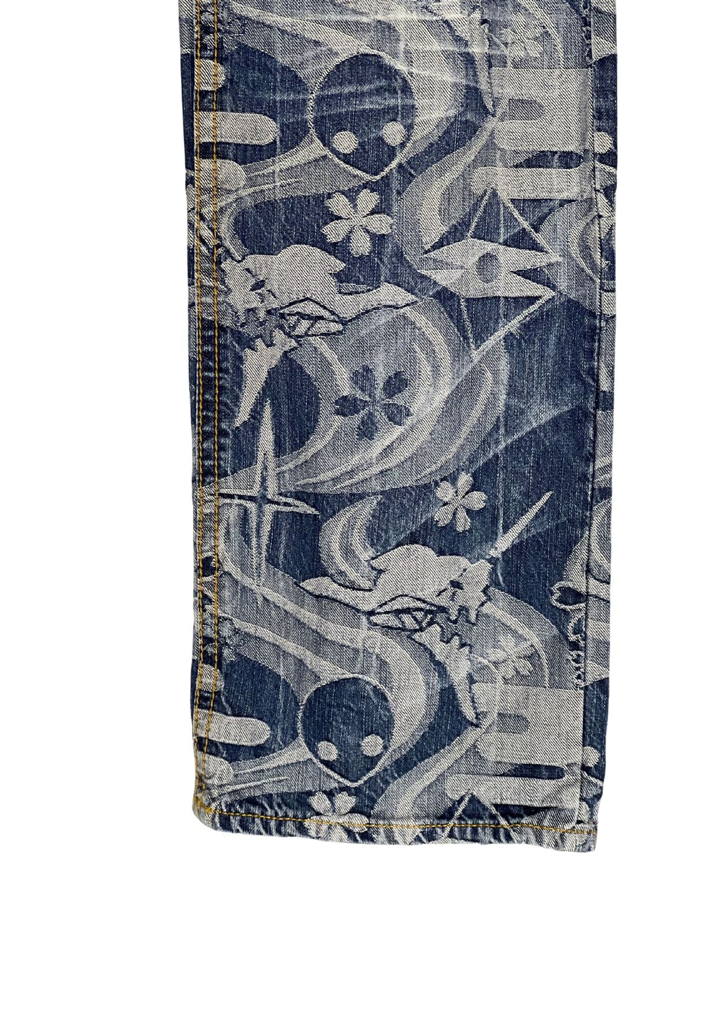 2014 Neon Genesis Evangelion x Nishiki Oriental Brand TYPE 01 Angels Japanese Pattern Embroidered Jeans