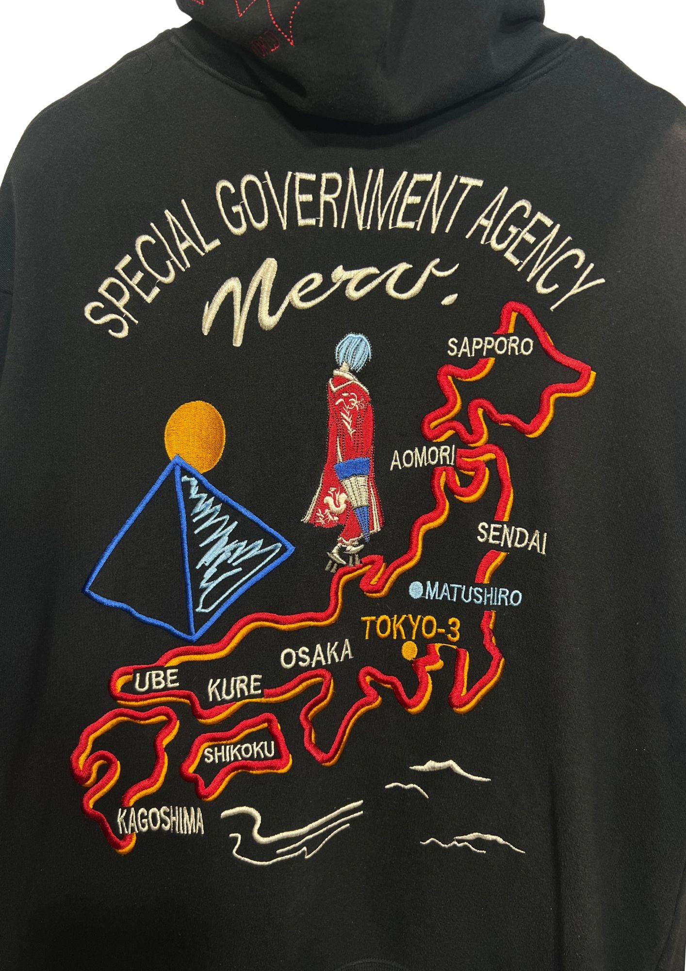 2010s Neon Genesis Evangelion x Nishiki Map of Japan Rei Ayanami Embroidered Hoodie