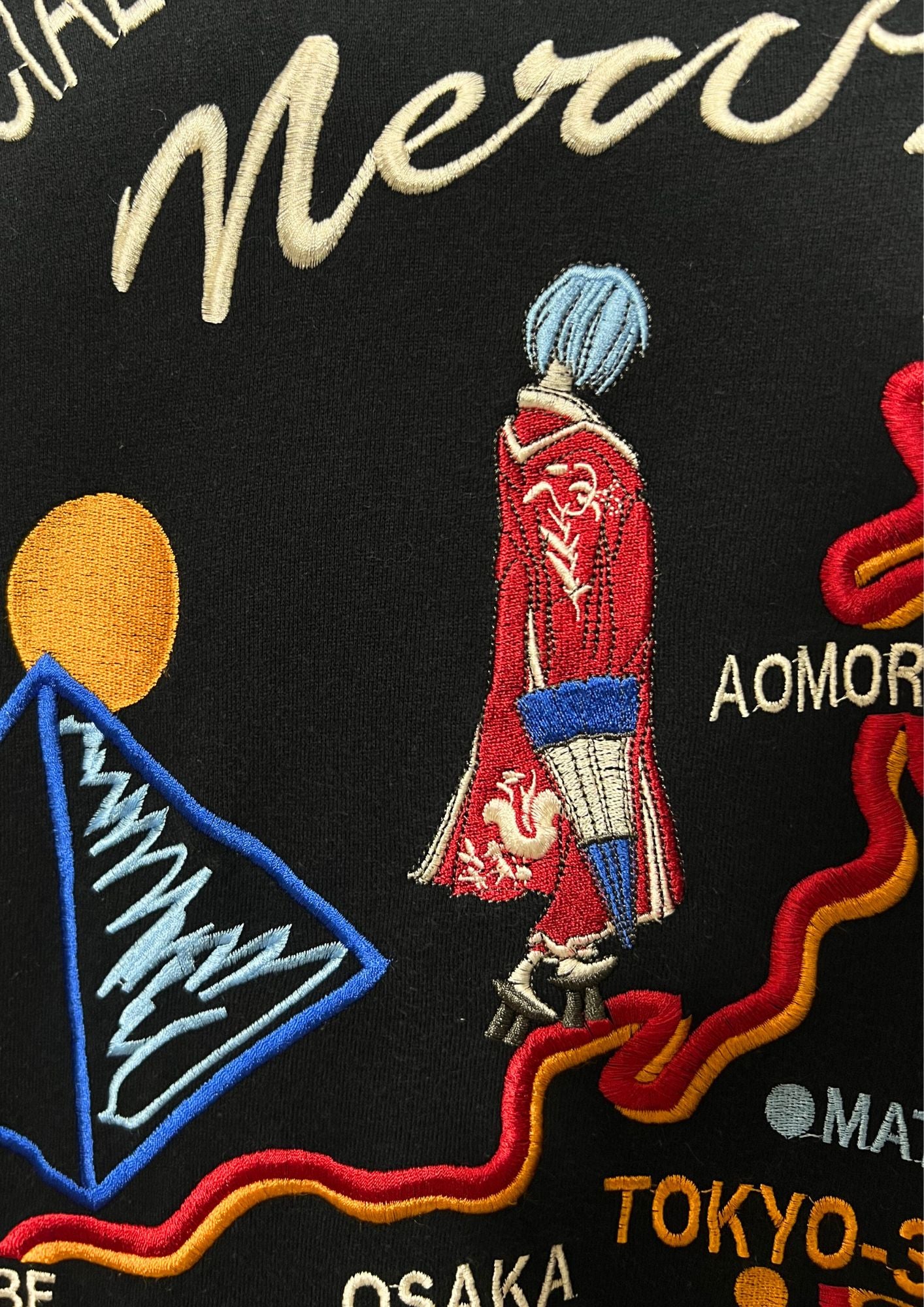 2010s Neon Genesis Evangelion x Nishiki Map of Japan Rei Ayanami Embroidered Hoodie