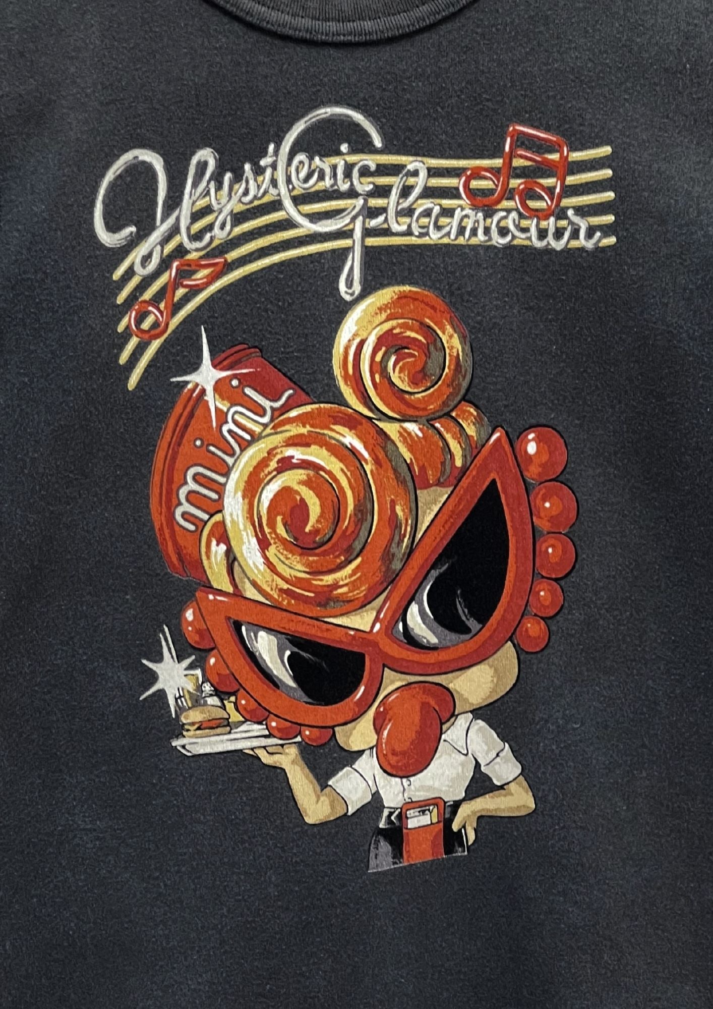 Y2K HYSTERIC MINI by HYSTERIC GLAMOUR 'Dinner Waitress' Baby Tee (Ladies S-M)