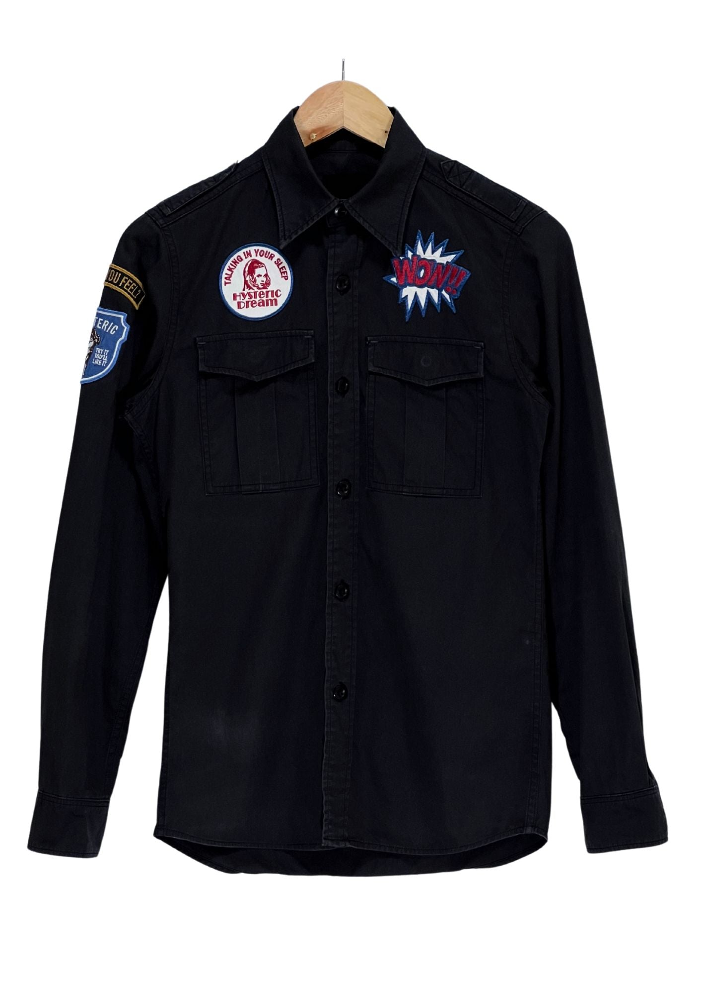 2013 HYSTERIC GLAMOUR 'Hysteric Dream' Patch L/S Button-Up Shirts (S)