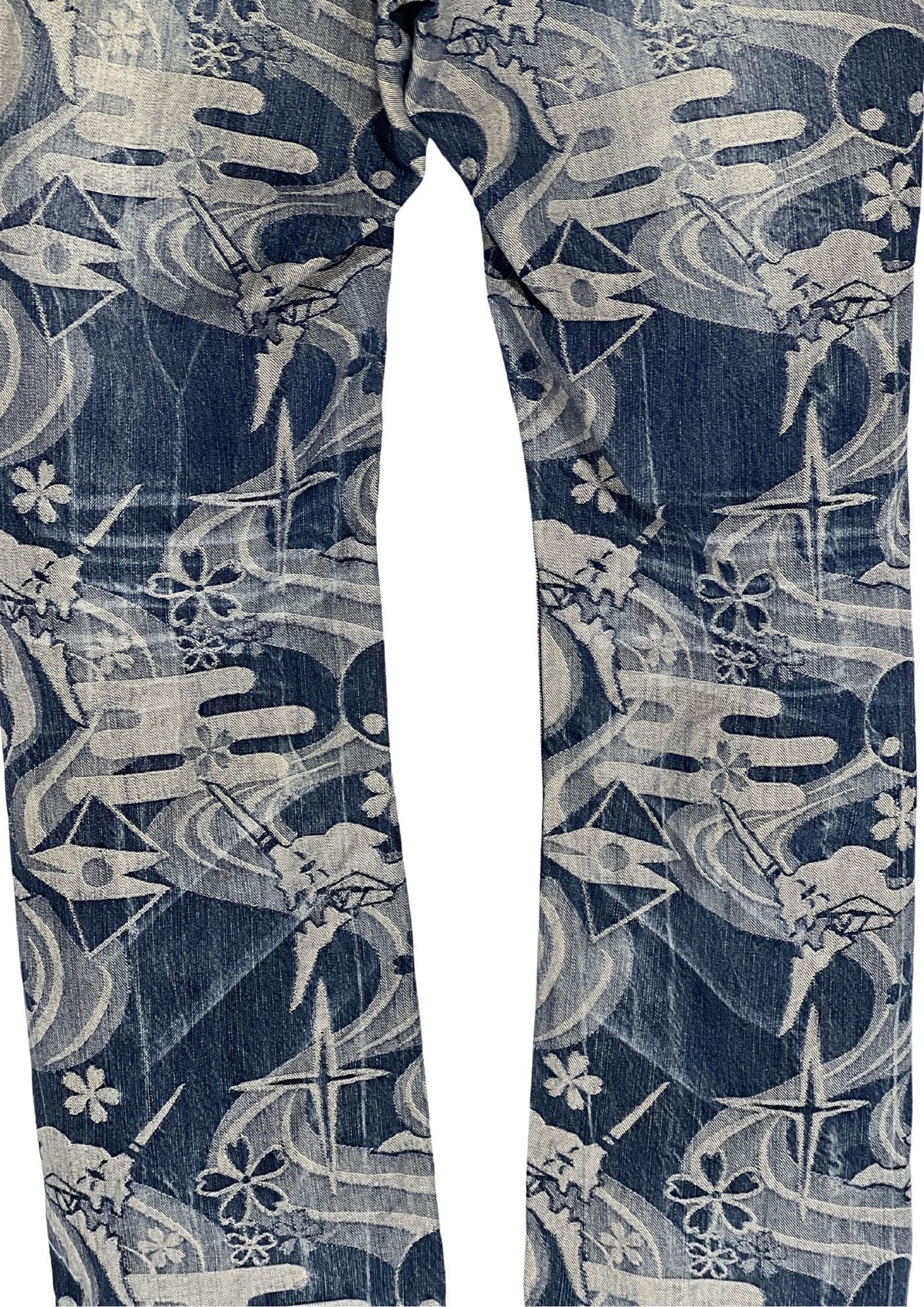 2014 Neon Genesis Evangelion x Nishiki Oriental Brand TYPE 01 Angels Japanese Pattern Embroidered Jeans