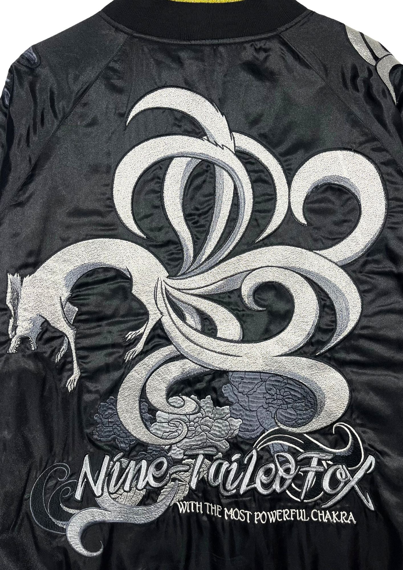 Naruto x Neutral Infinity 'Sasuke and Naruto, Japanese Wind God and Thunder God / Nine-Tailed Fox' Reversible Embroidered Sukajan