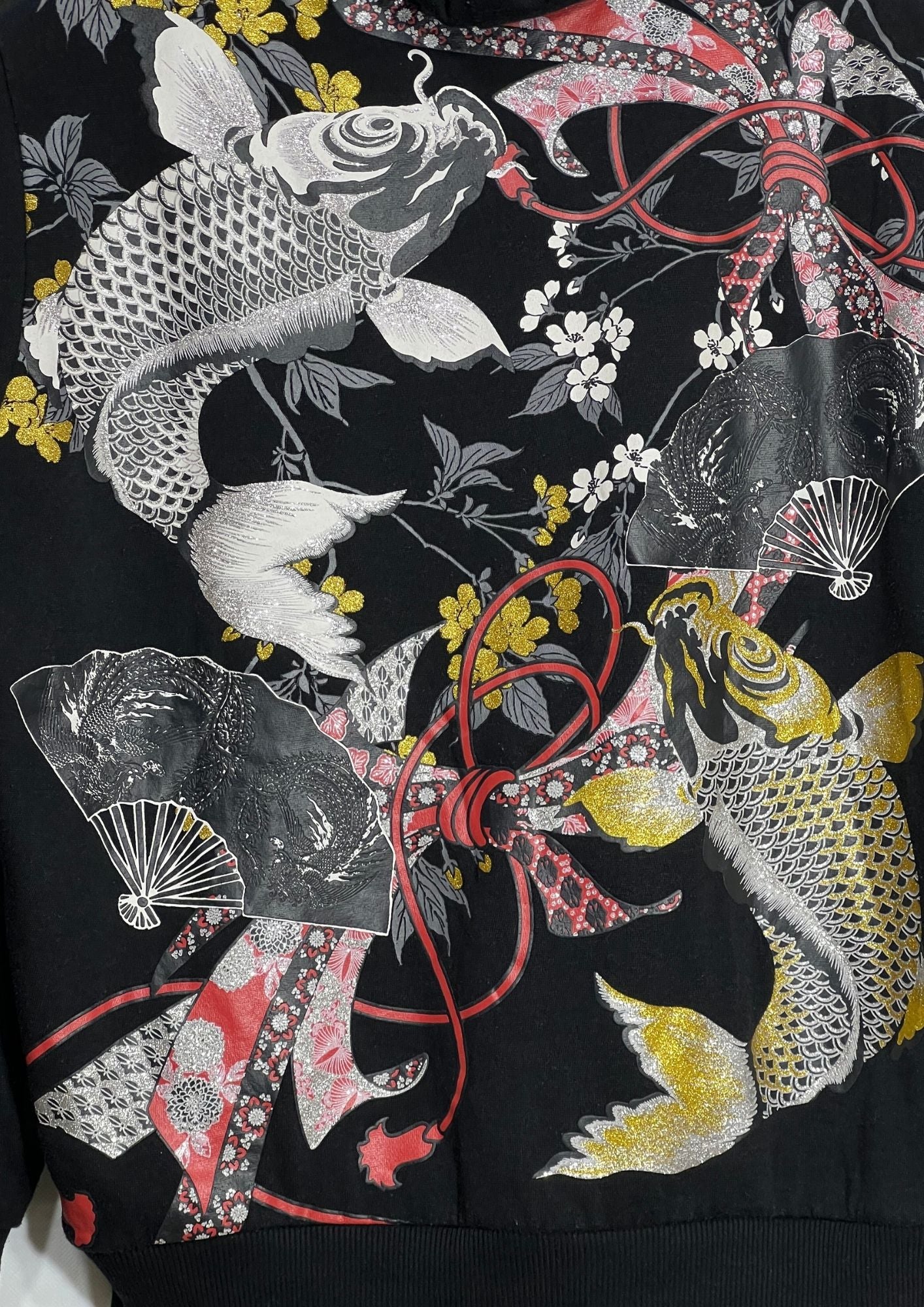 Japanese Brand 'Carp' Fleece Lined Zip Up Hoodie