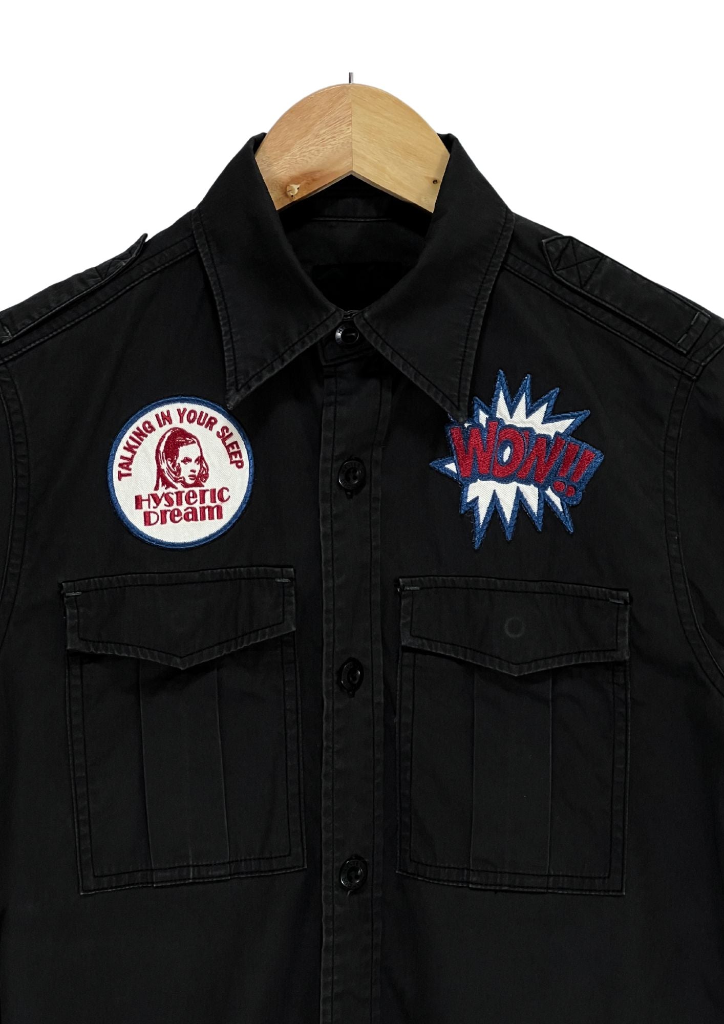 2013 HYSTERIC GLAMOUR 'Hysteric Dream' Patch L/S Button-Up Shirts (S)