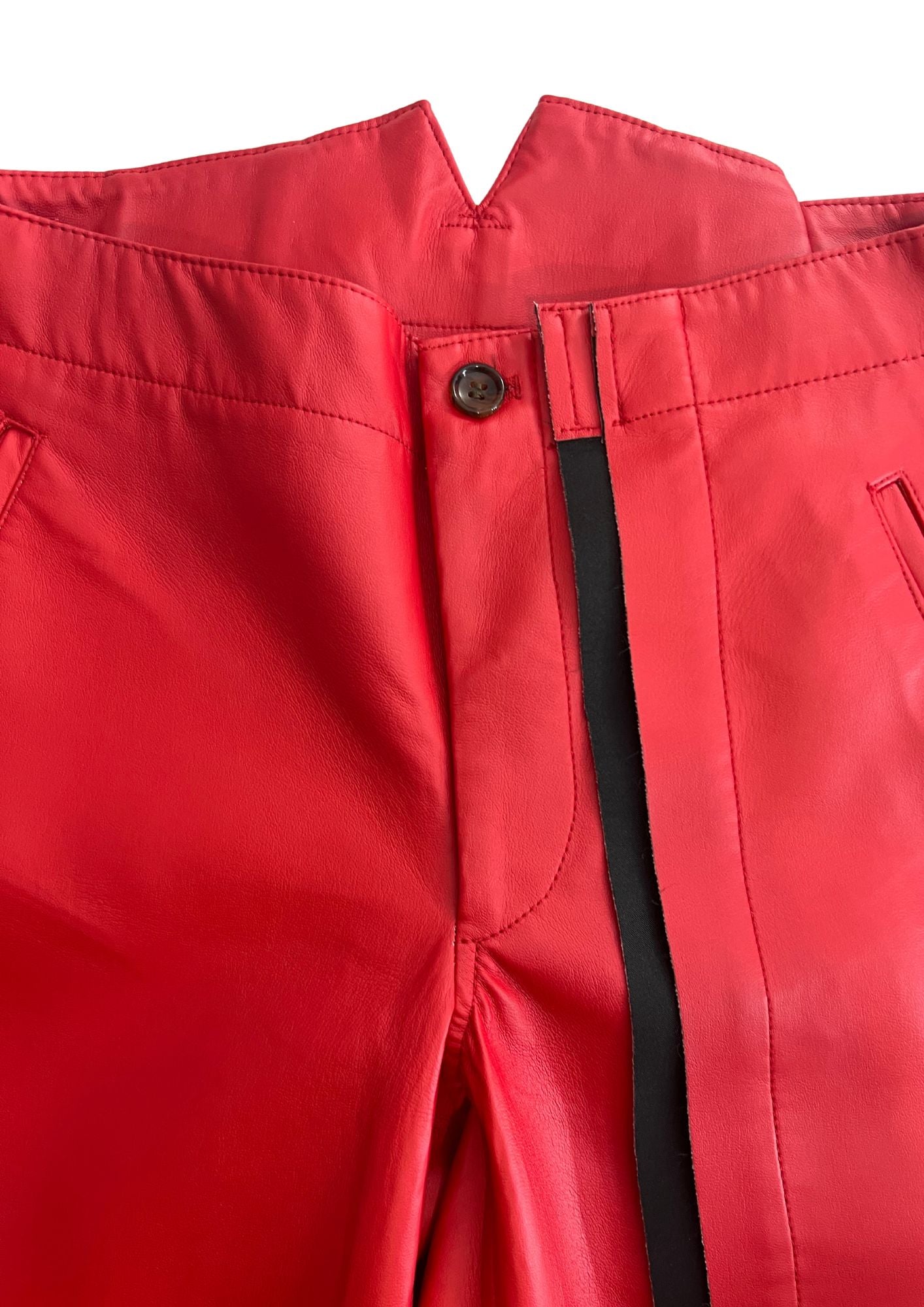 2015SS COMME des GARÇONS Rose and Blood Eco Leather Balloon Pants