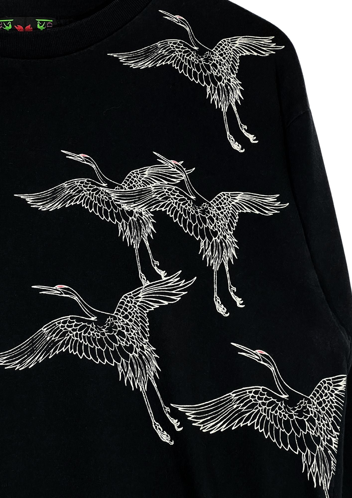 2010s Neon Genesis Evangelion x NISHIKI Rei Kimono Blossom Crane Embroidered L/S Shirt