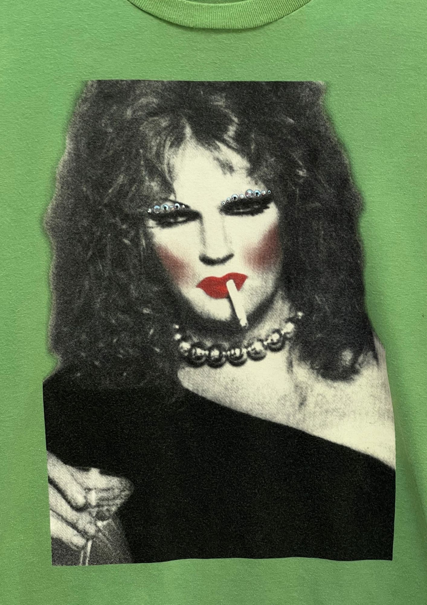 Y2K JOEY HYSTERIC by HYSTERIC GLAMOUR 'Arthur Killer Kane' Baby Rhinestone L/S Shirts (Ladies S)