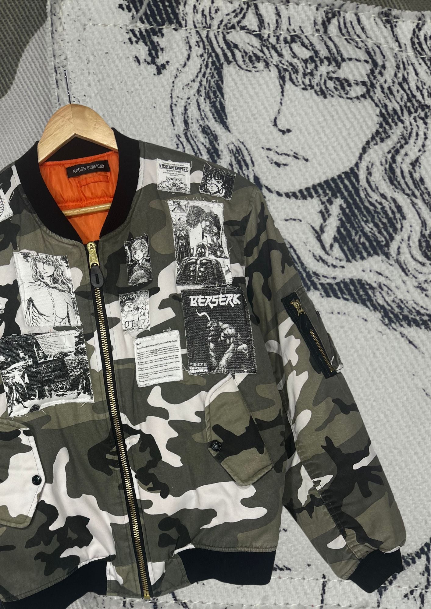 Rough Simmons x Berserk The Swordsman Patched Bomber Jacket